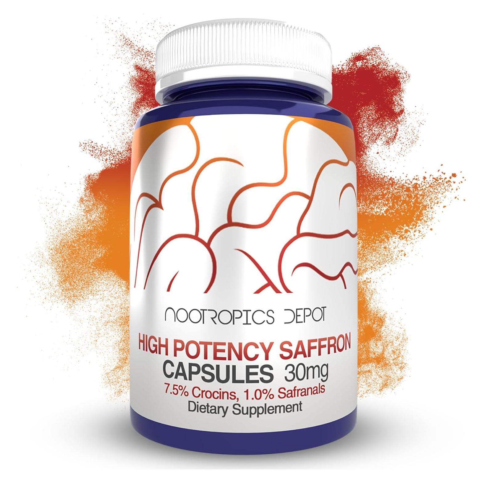 Cápsulas de Extracto de Azafrán Nootropics Depot 30mg 180 ct