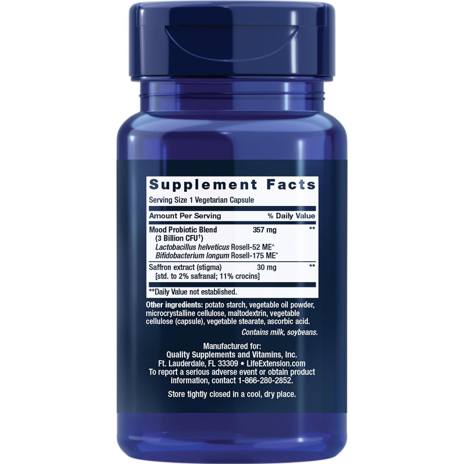 Life Extension Probioticos Mood 30 Cápsulas - Sin Gluten