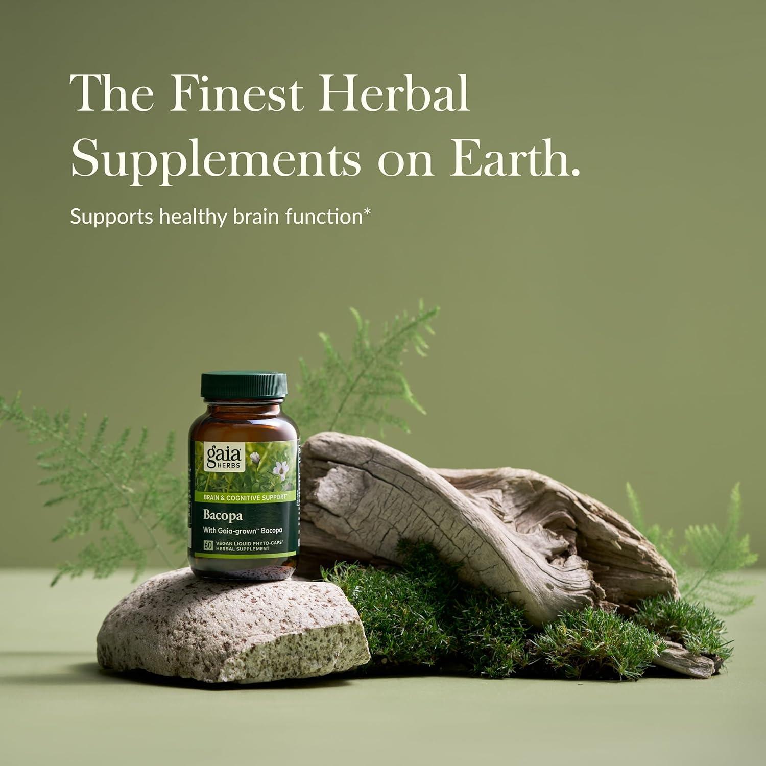 Suplemento Herbal Gaia Herbs Bacopa 60 Cápsulas Veganas