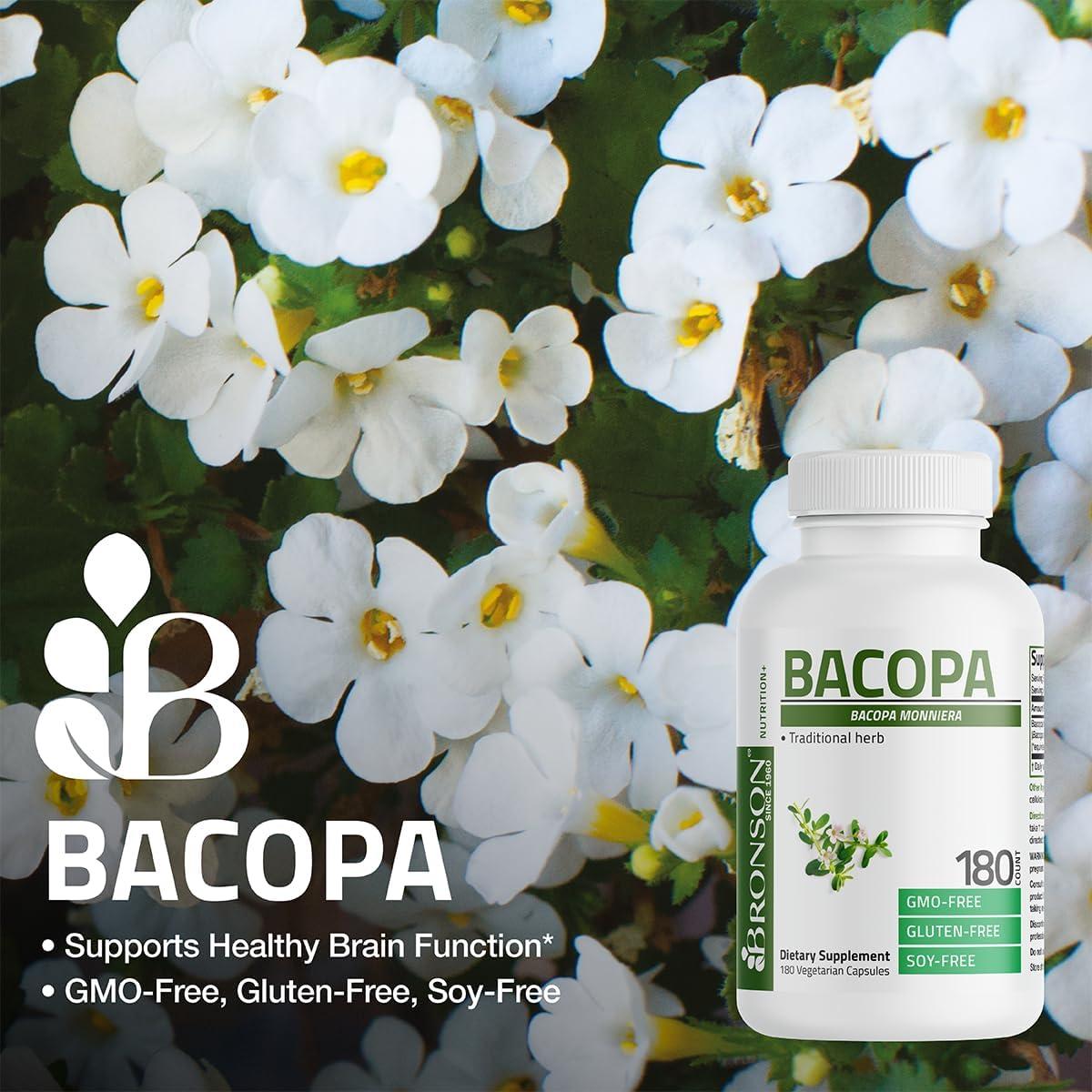 Suplemento Bronson Bacopa 180 Cápsulas Vegetales - Apoyo Cerebral