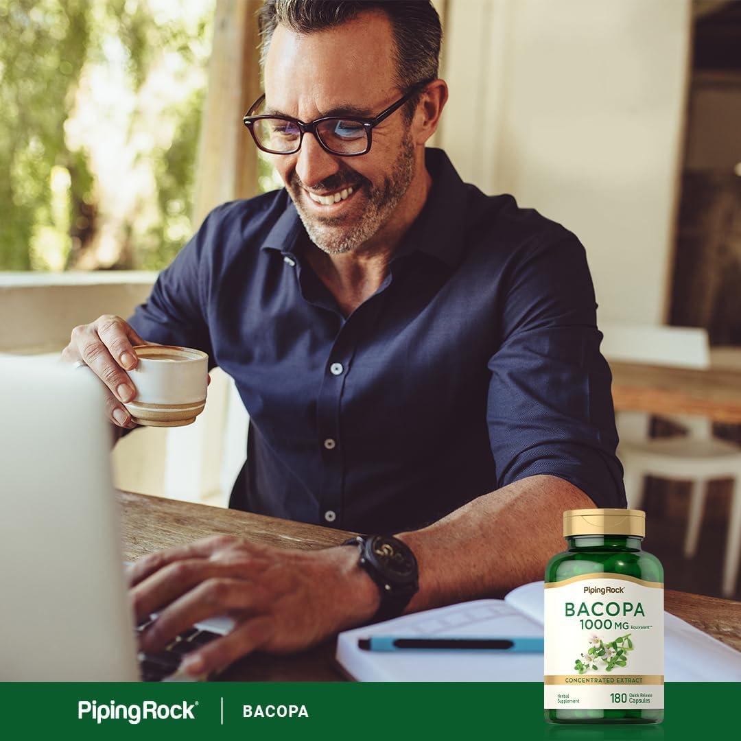 Suplemento Bacopa Monnieri Piping Rock 1000mg 180 Cápsulas