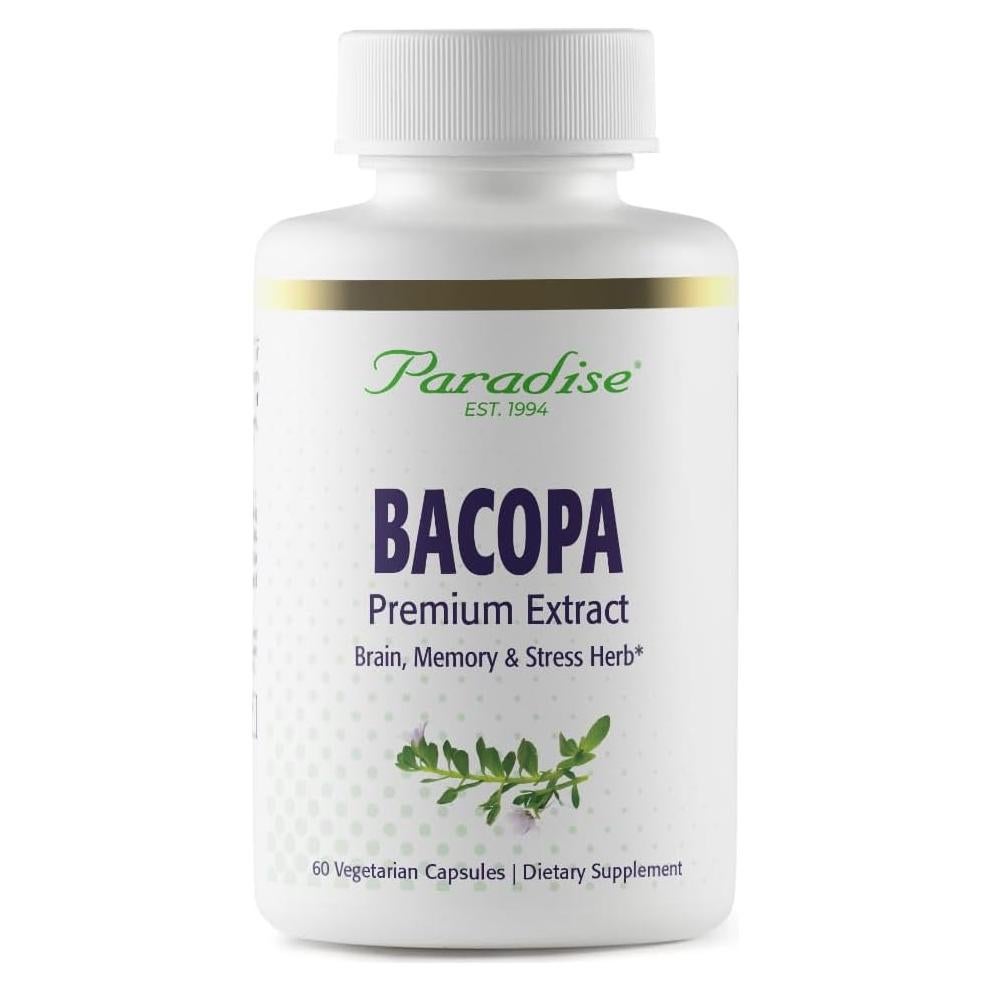 Extracto de Bacopa Paradise Herbs 60 Cápsulas Veganas Sin Gluten