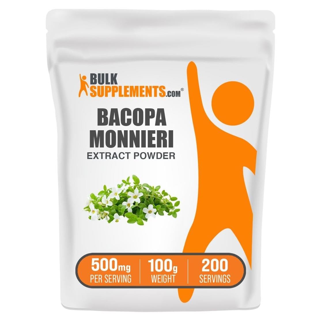 Polvo de Extracto de Bacopa Monnieri BulkSupplements 100g Vegano