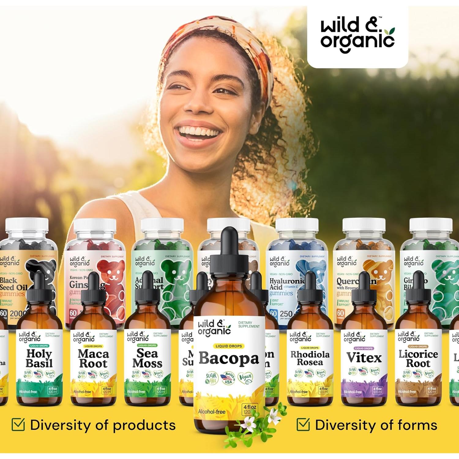 Tintura de Bacopa Monnieri Silvestre 118.29 ml - Suplemento Vegano