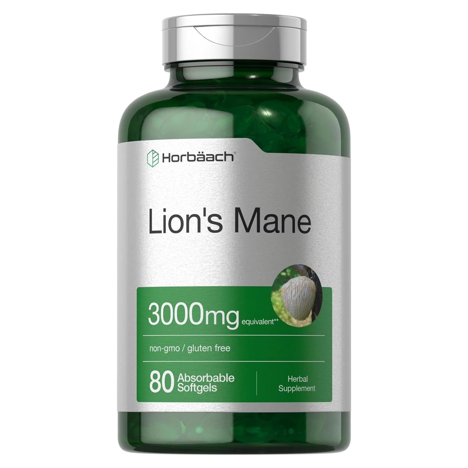 Suplemento Melena de León Horbäach 3000mg 80 Cápsulas Blandas