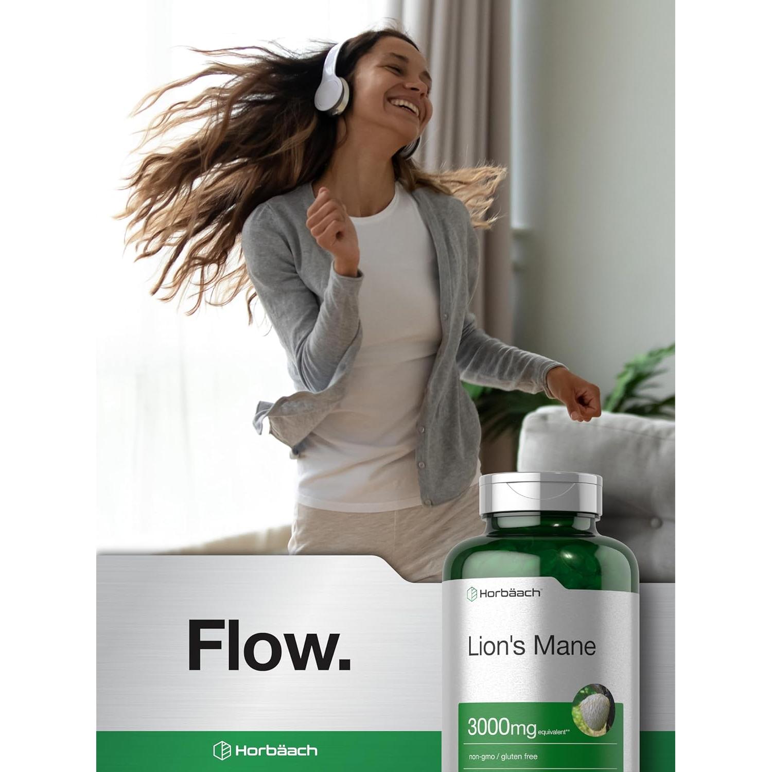 Suplemento Melena de León Horbäach 3000mg 80 Cápsulas Blandas