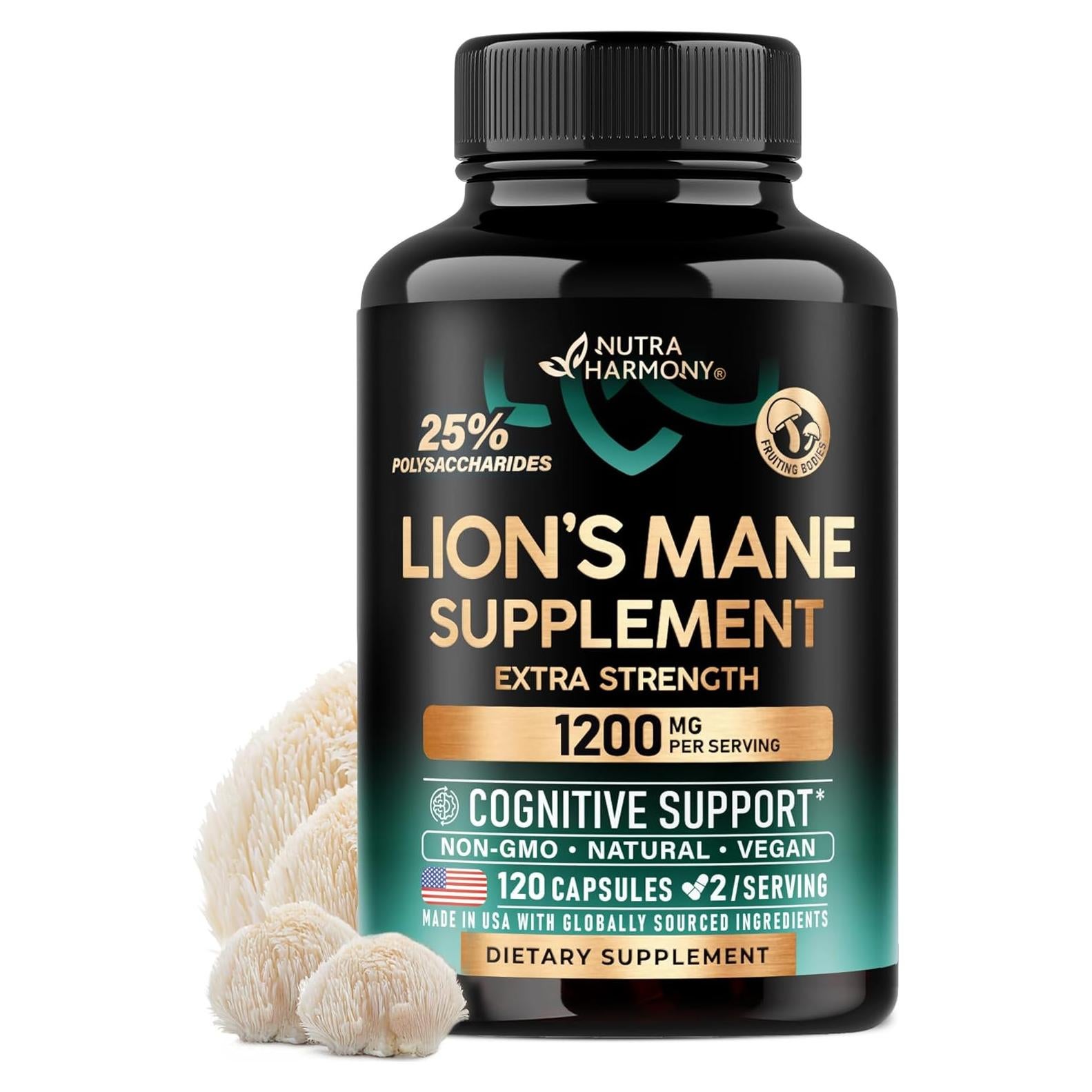 Cápsulas de Melena de León NUTRA HARMONY 1200 mg - 120 Unidades