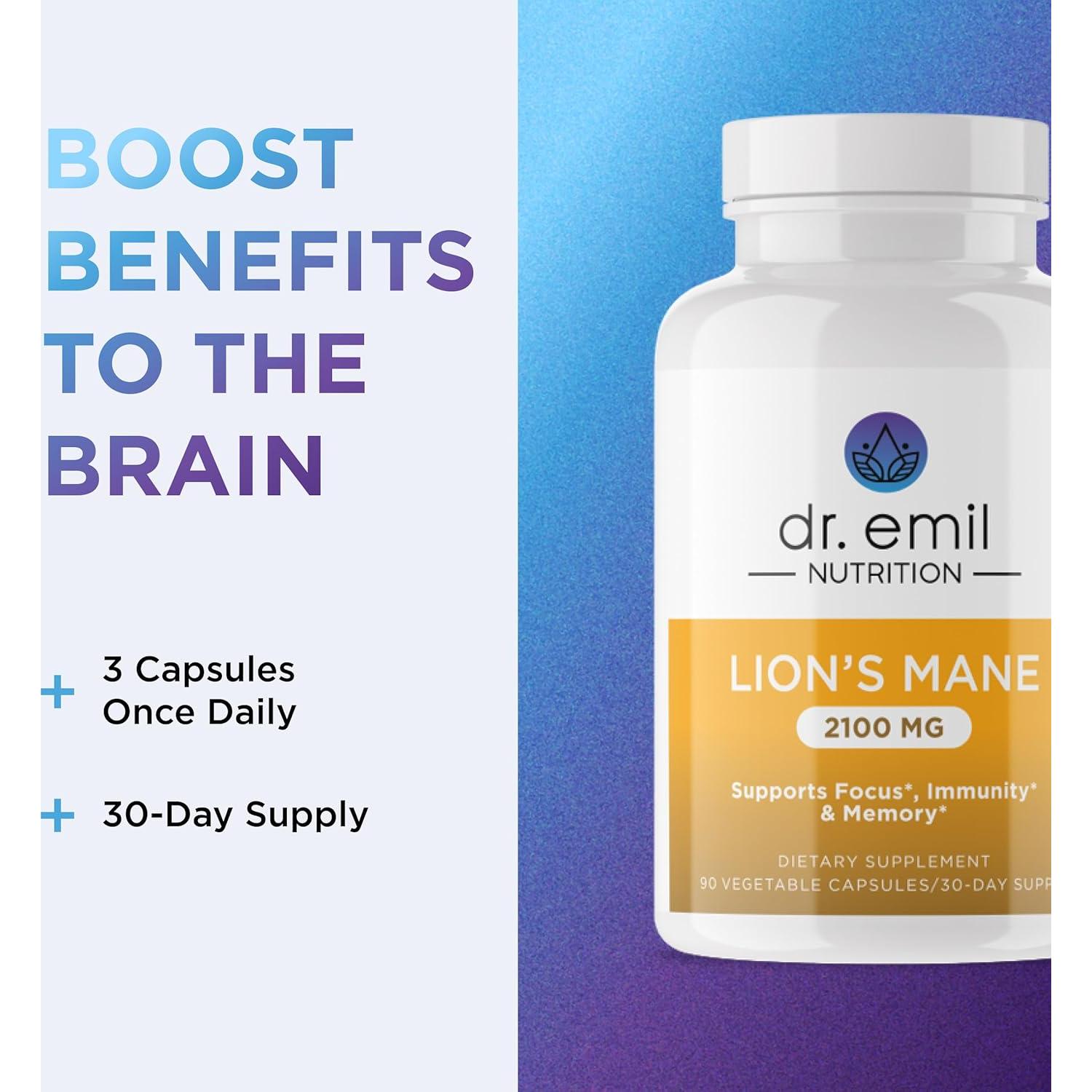 Suplemento Nootrópico Melena de León Dr. Emil 2100mg