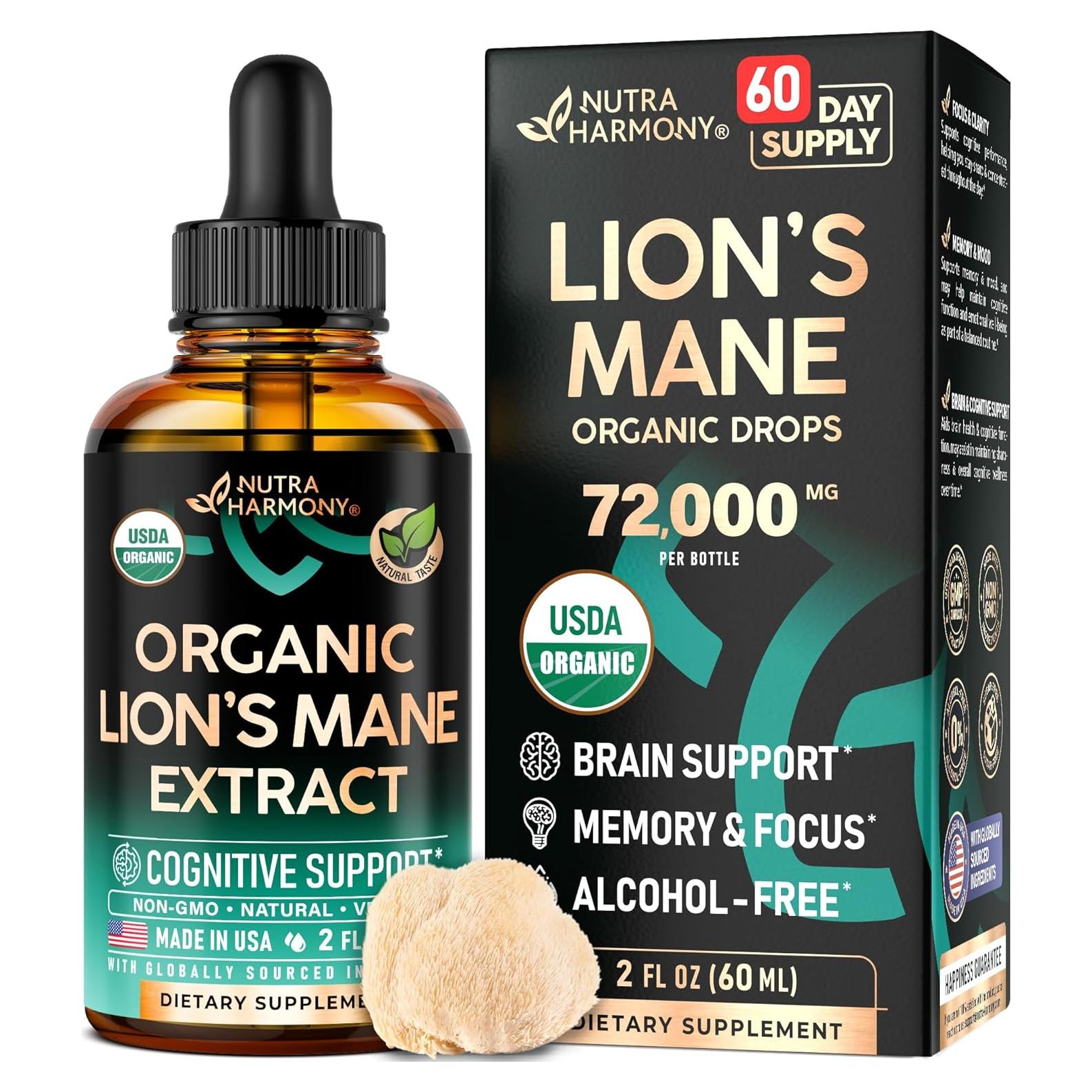 Extracto Líquido de Melena de León NUTRA HARMONY 60 ml - Suplemento Orgánico