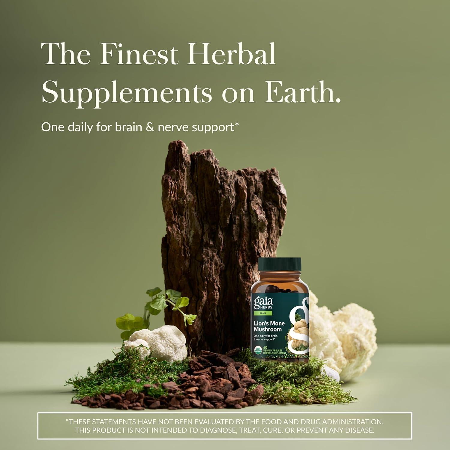 Hongos Melena de León Gaia Herbs - 40 Cápsulas Veganas