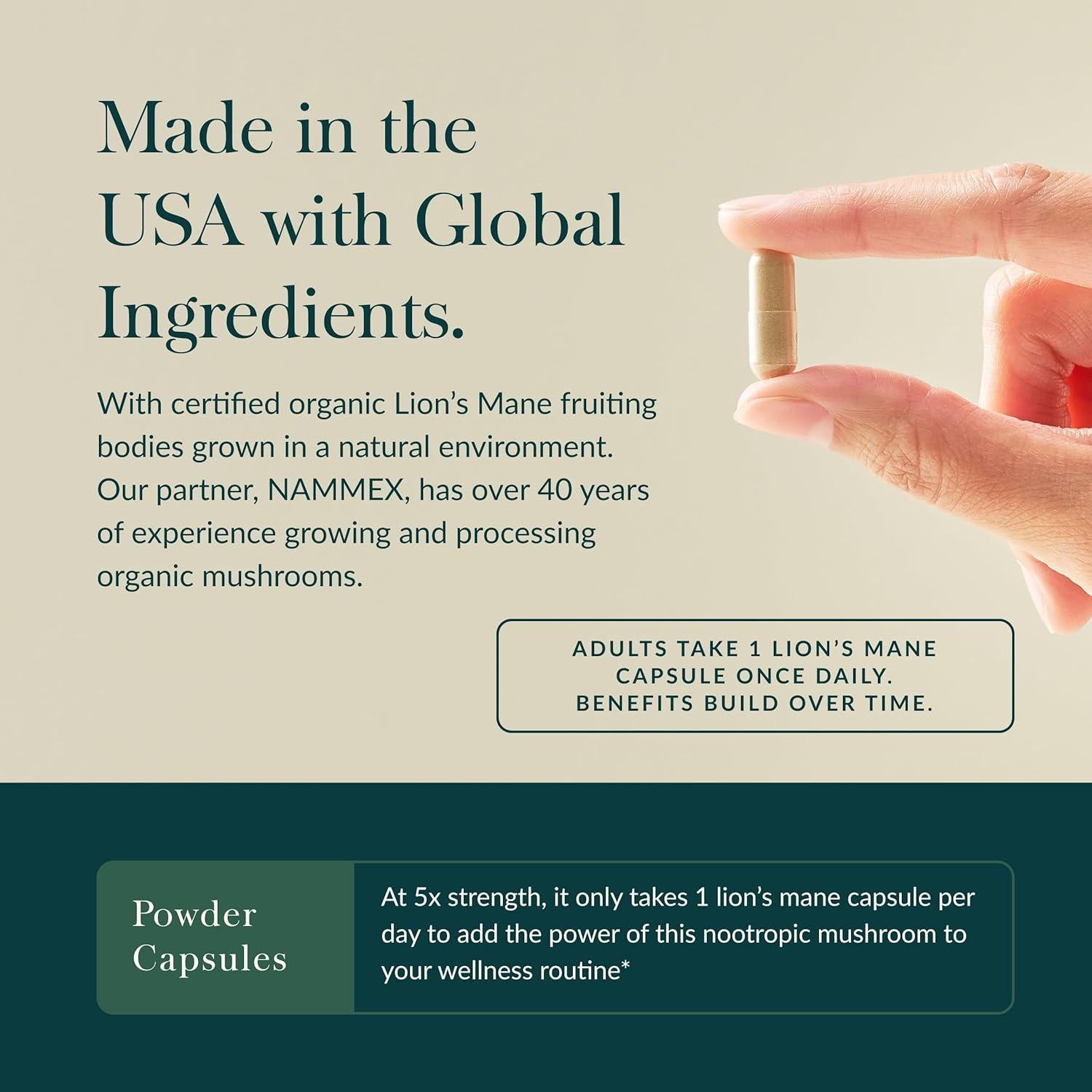 Hongos Melena de León Gaia Herbs - 40 Cápsulas Veganas