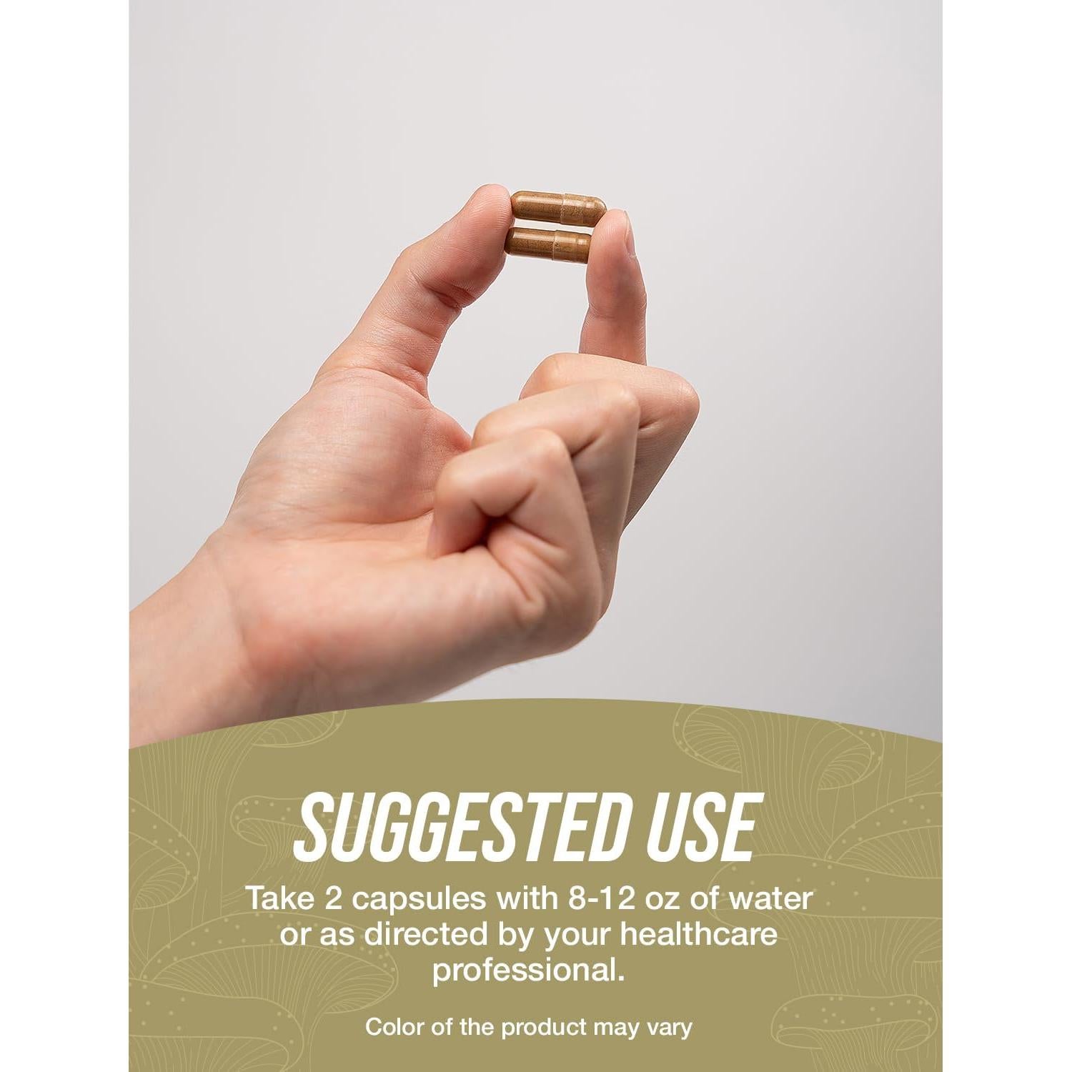 Cápsulas de Hongo Melena de León BulkSupplements 360 Unidades