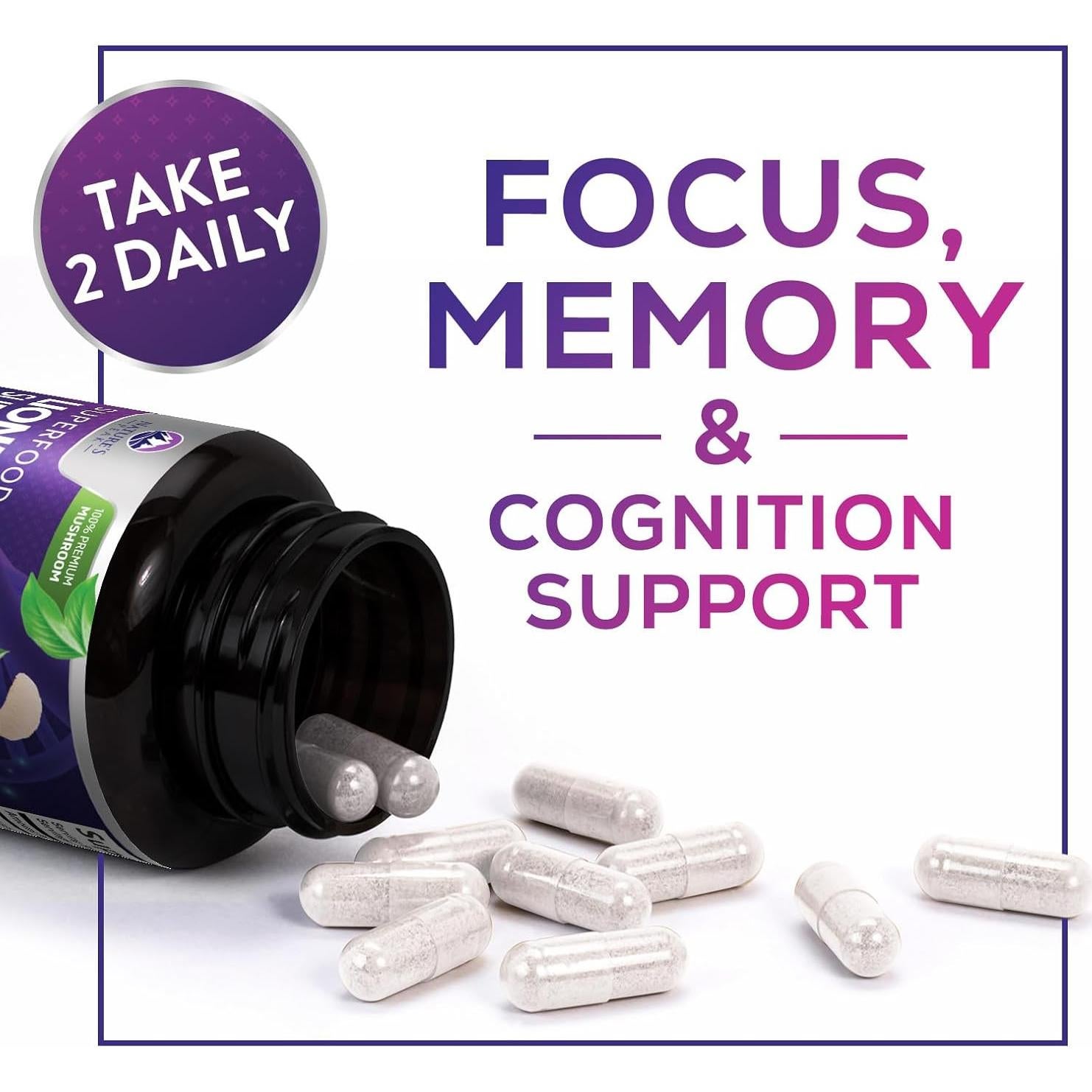 Cápsulas de Hongo Melena de León Nature's Peak 10,000mg 60u