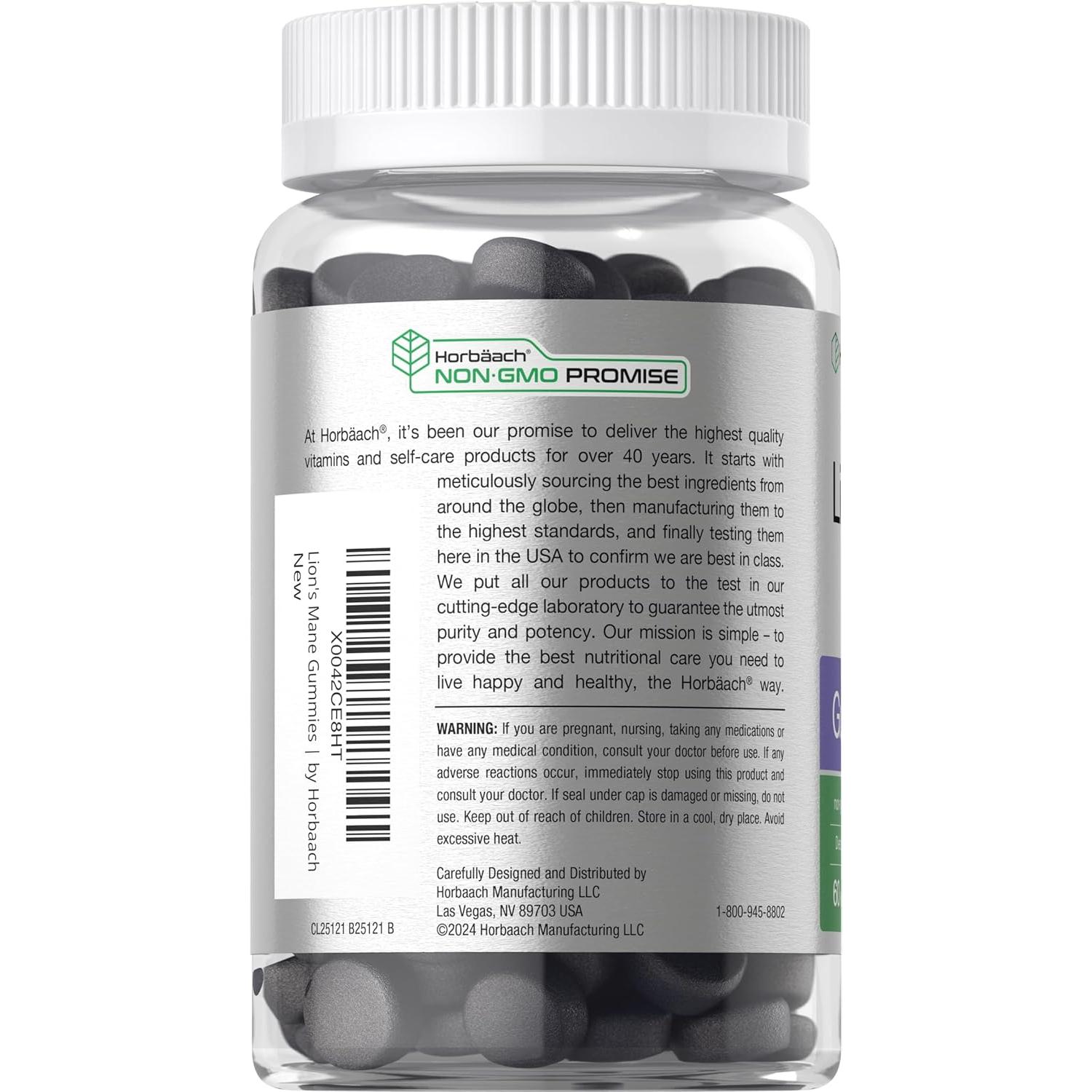 Gominolas Veganas de Melena de León Horbaach 60 Unidades