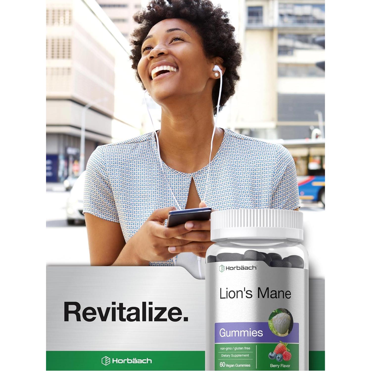 Gominolas Veganas de Melena de León Horbaach 60 Unidades