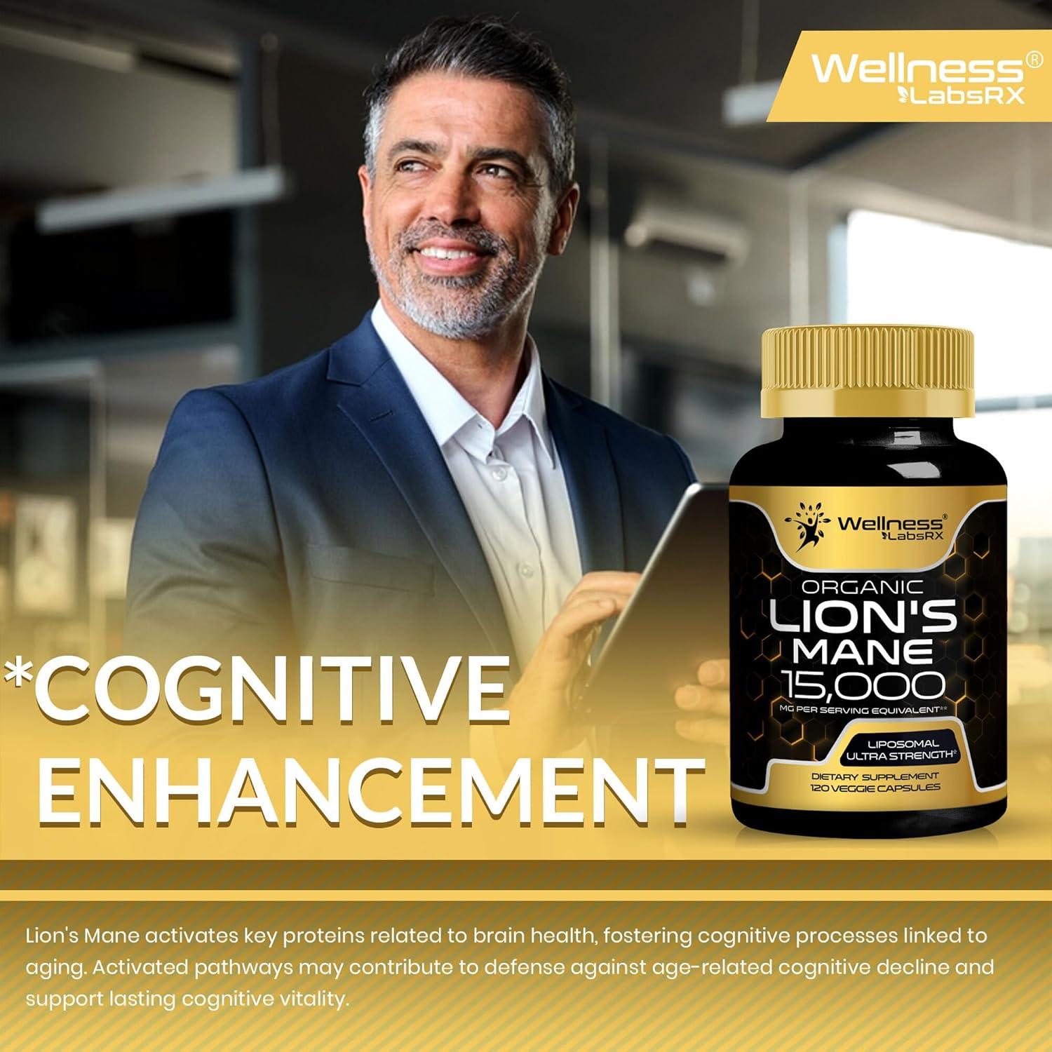 Cápsulas de Suplemento Melena de León WellnessLabsRx 120 Unidades