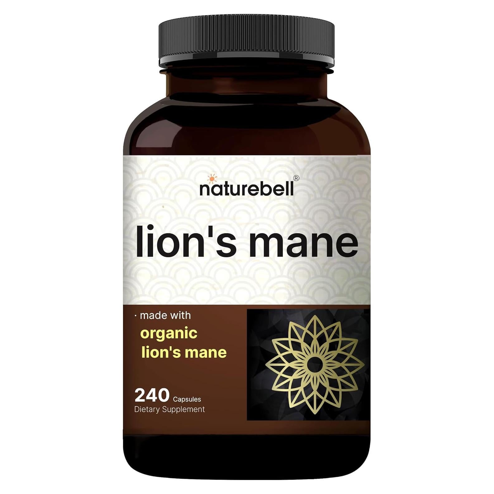 Suplemento de Hongos Melena de León NatureBell 240 Cápsulas