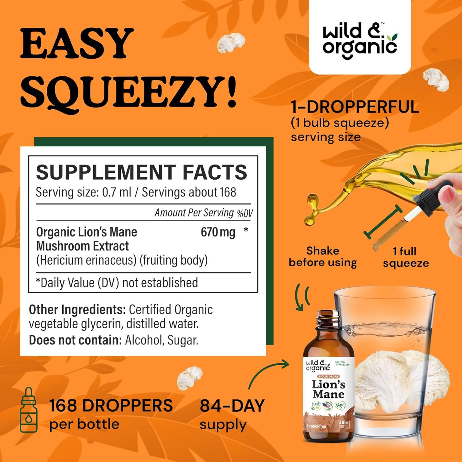 Gotas de Melena de León Silvestre 118 ml - Suplemento Cerebral