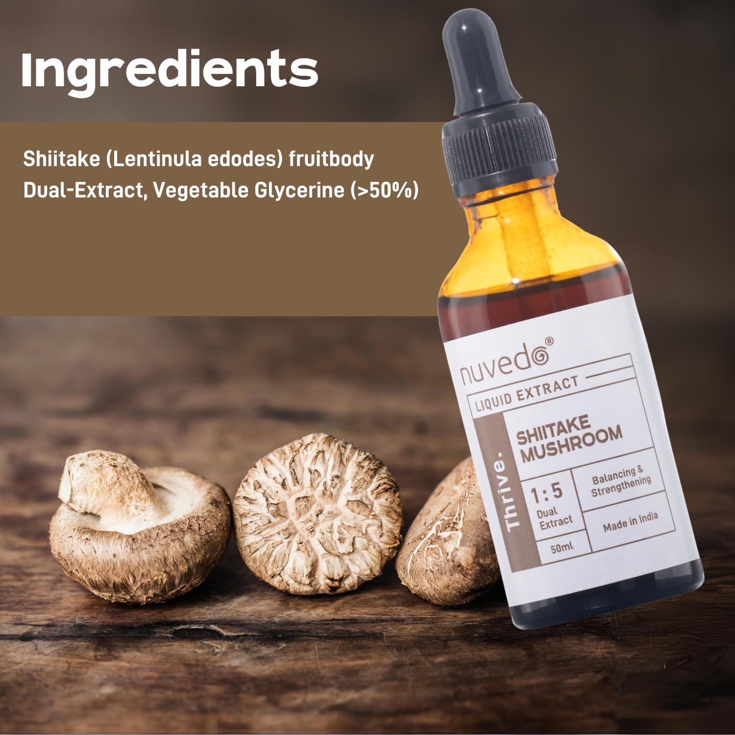 Extracto Líquido de Champiñón Shiitake Nuvedo 50ml Suplemento Herbal