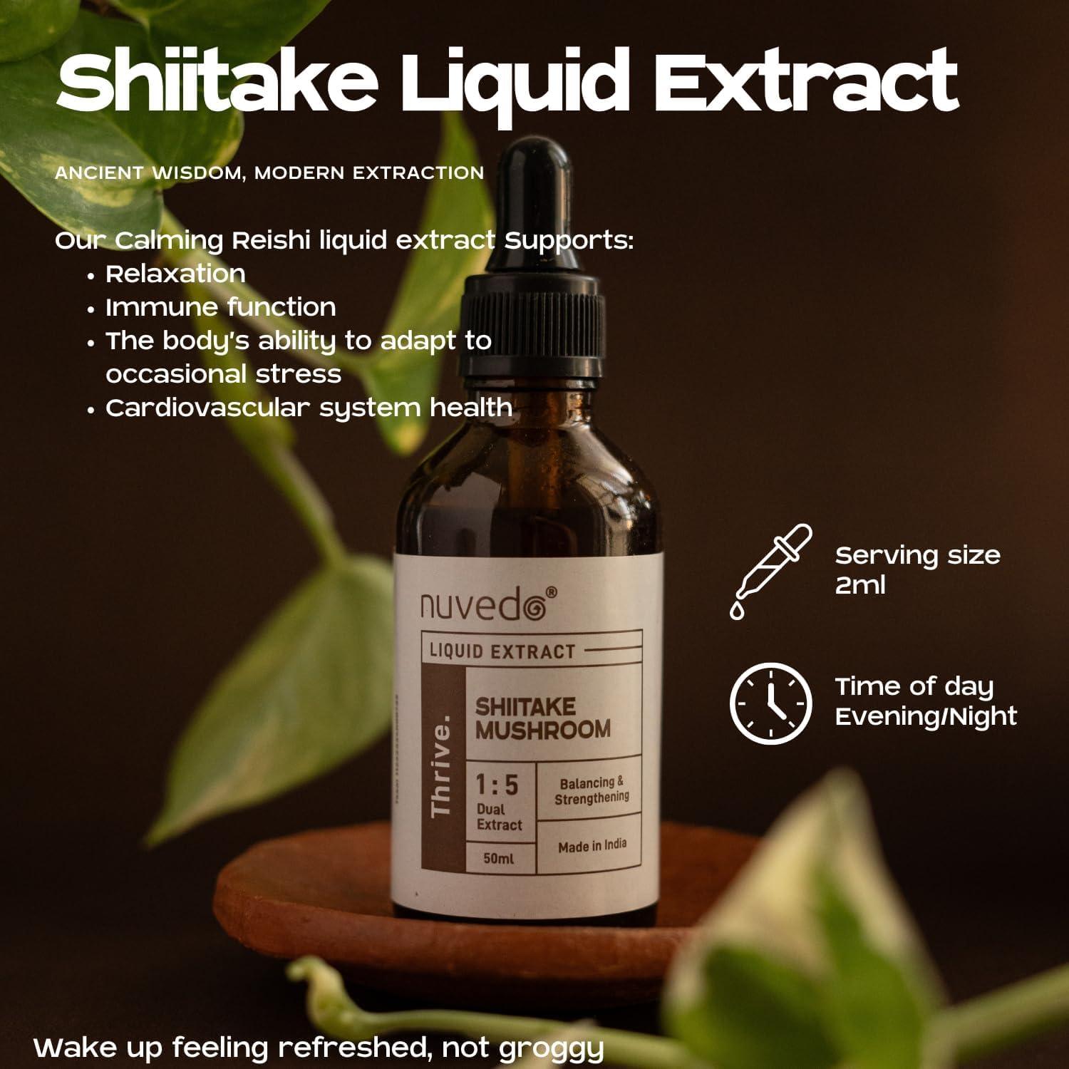 Extracto Líquido de Champiñón Shiitake Nuvedo 50ml Suplemento Herbal