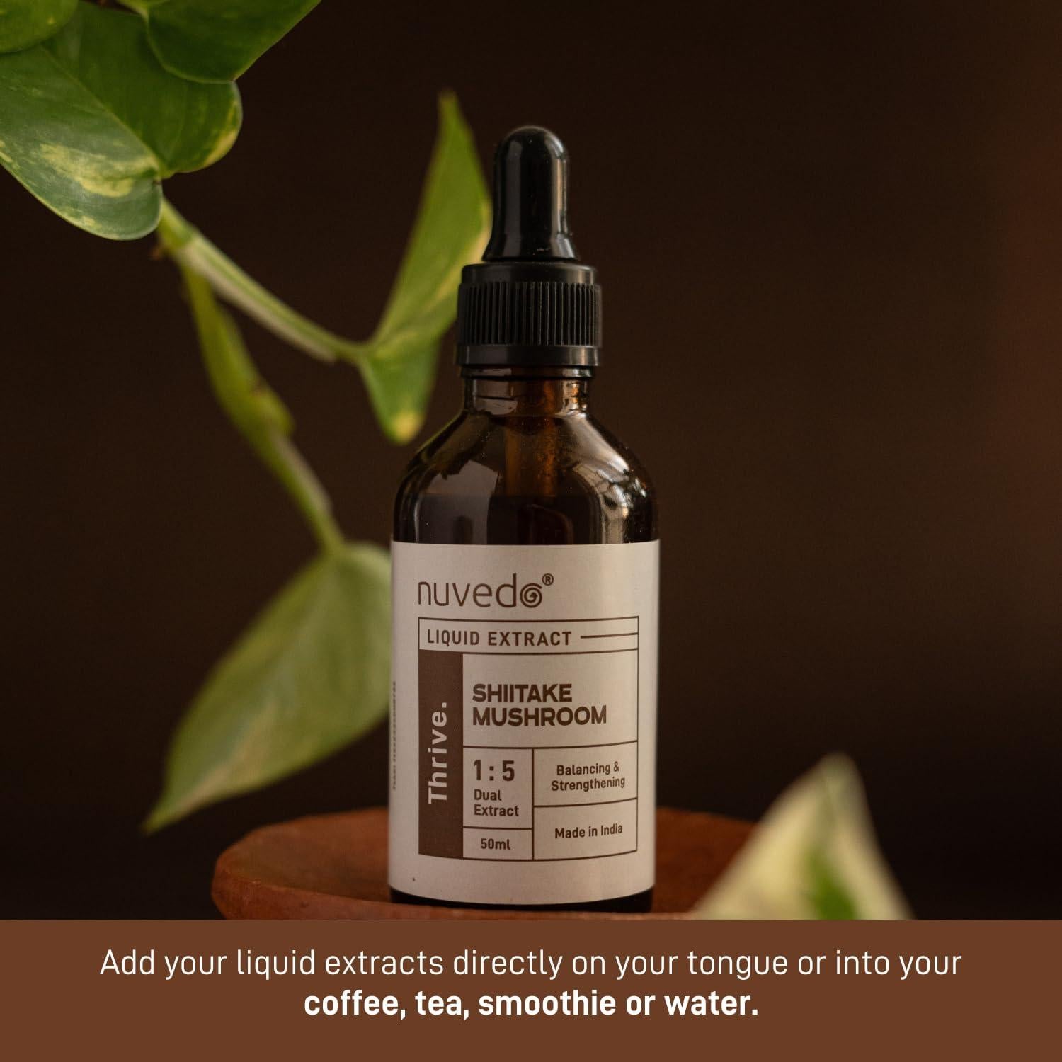 Extracto Líquido de Champiñón Shiitake Nuvedo 50ml Suplemento Herbal