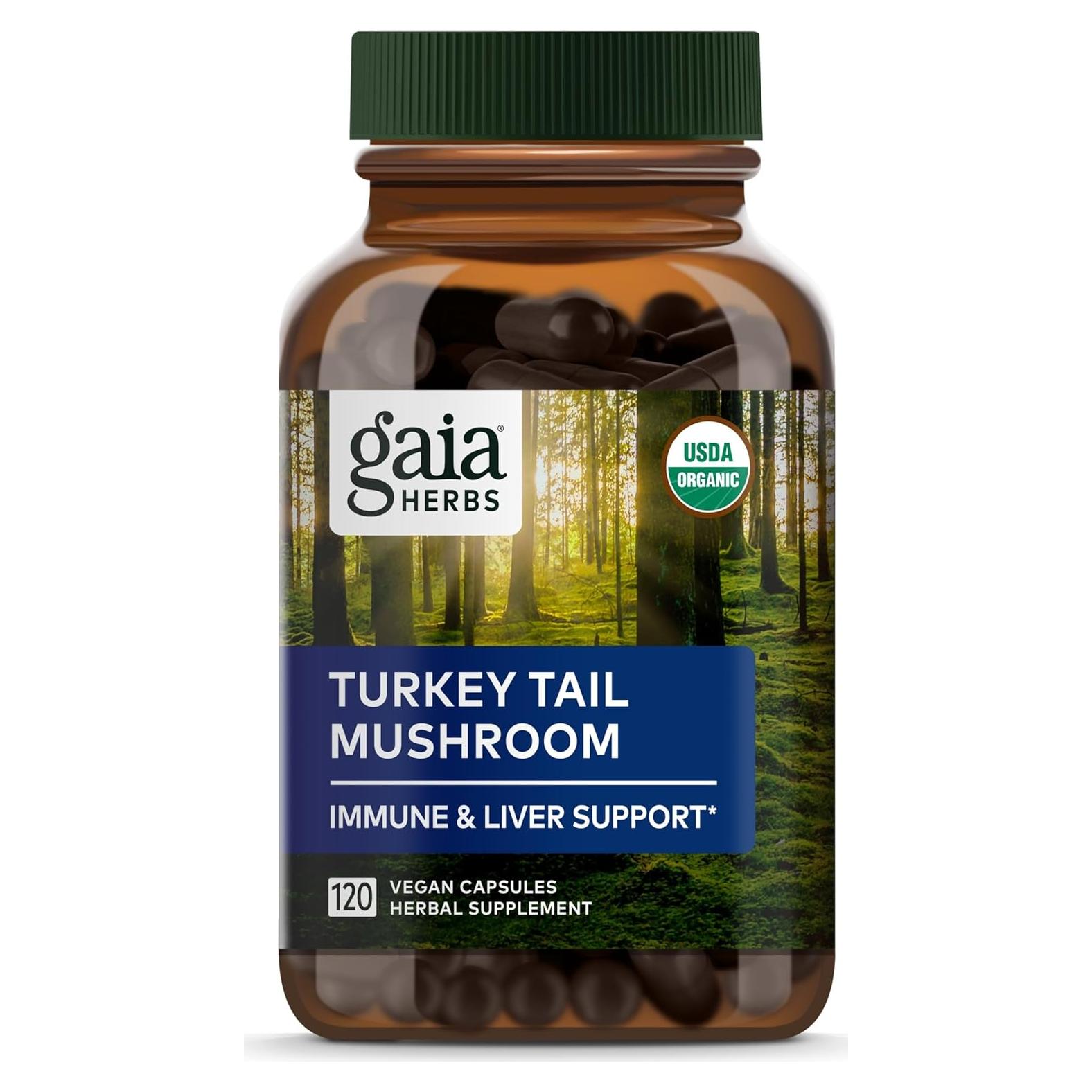 Suplemento Inmunológico Hongos Cola de Pavo Gaia Herbs 120 Cápsulas