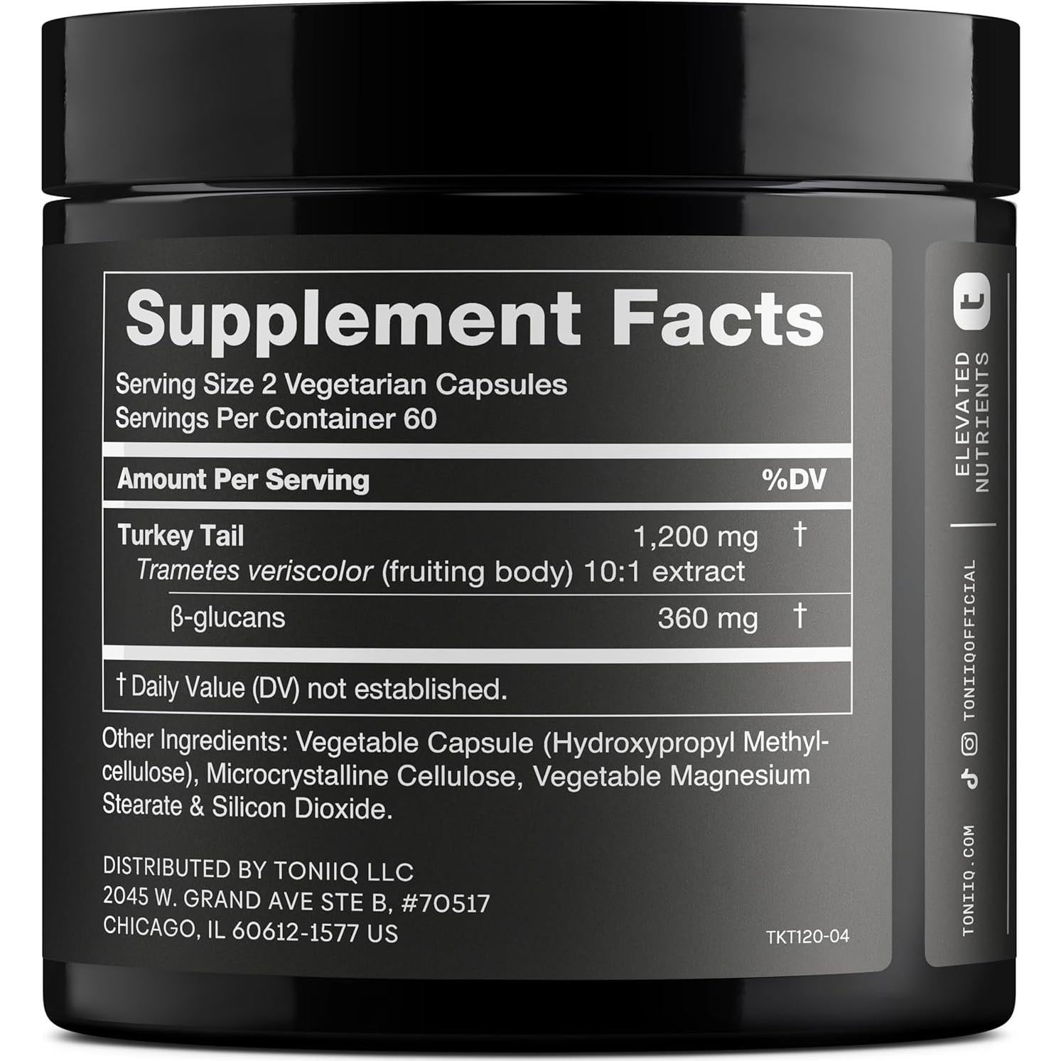 Cápsulas de Hongo Cola de Pavo Toniiq 1200mg 120 Unidades