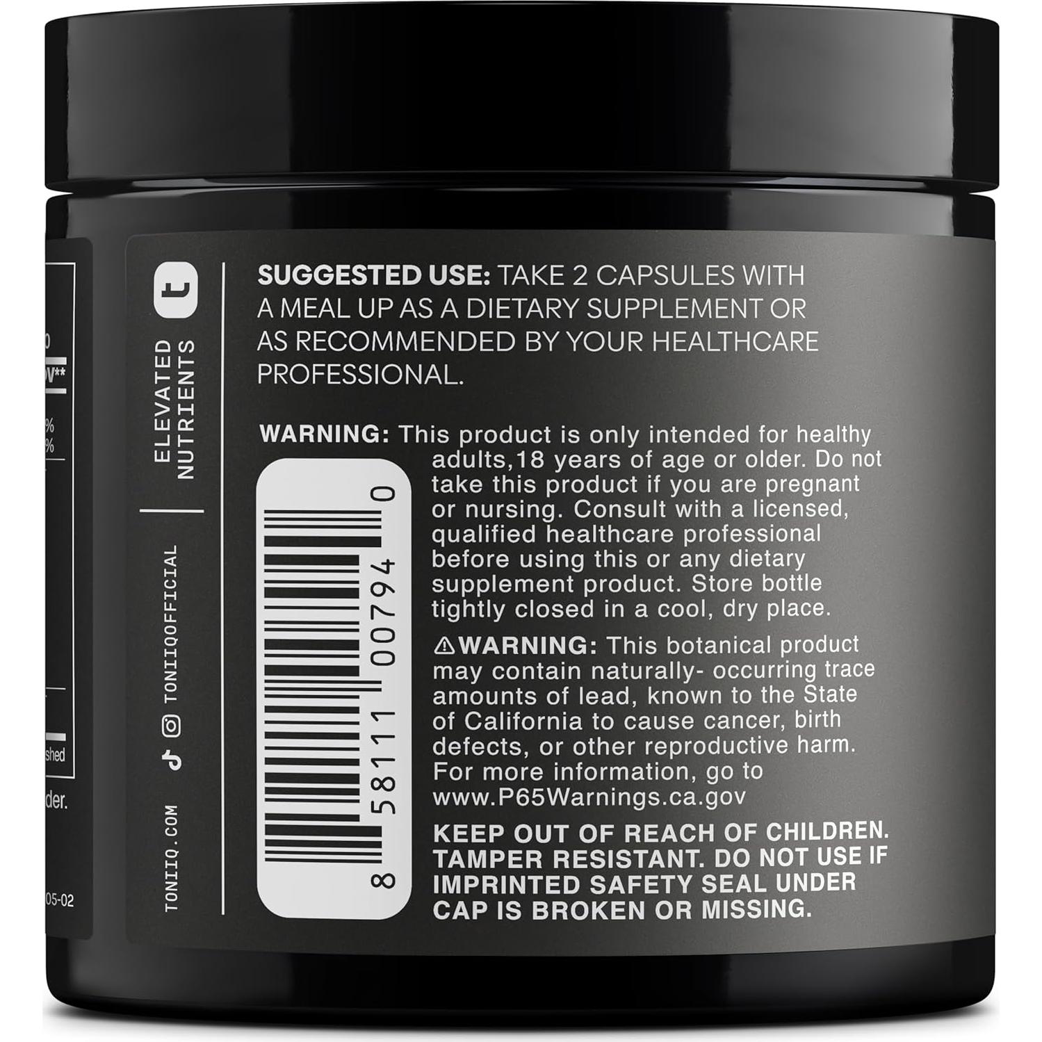 Cápsulas de Hongo Cola de Pavo Toniiq 1200mg 120 Unidades