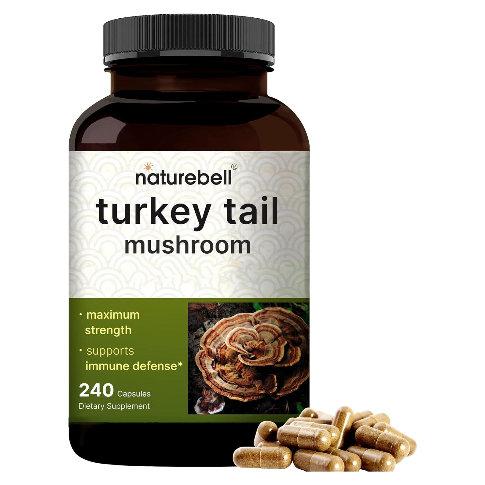 Cápsulas de Hongo Cola de Pavo NatureBell 240 Unidades 15000mg