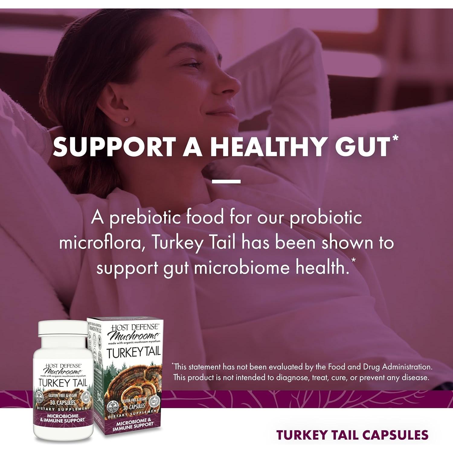 Cápsulas de Cola de Pavo Host Defense - 30 Cápsulas Digestivas