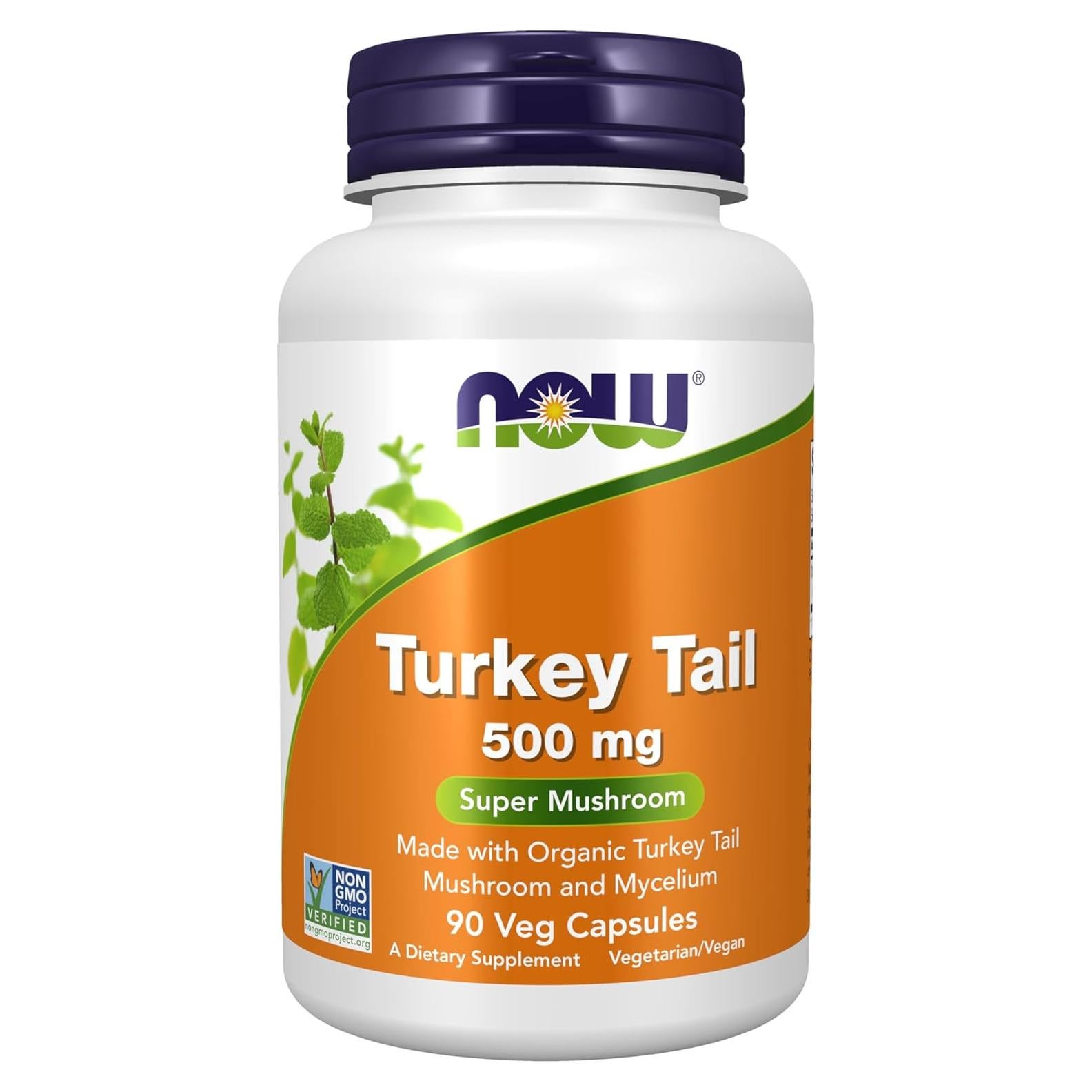 Suplemento Vegano NOW Foods Cola de Pavo 500 mg 90 Cápsulas