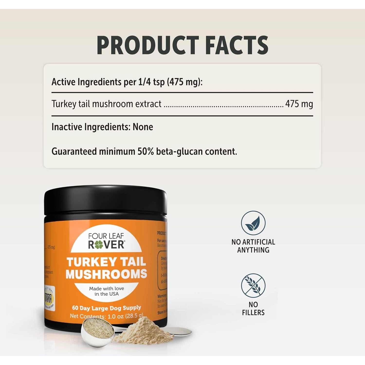 Suplemento Hongo Cola de Pavo Four Leaf Rover 60 Días