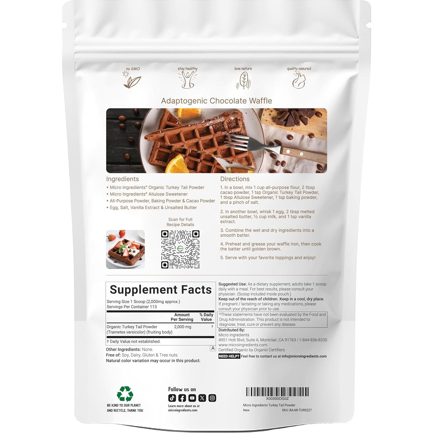 Polvo Orgánico de Hongo Cola de Pavo Micro Ingredients 227g