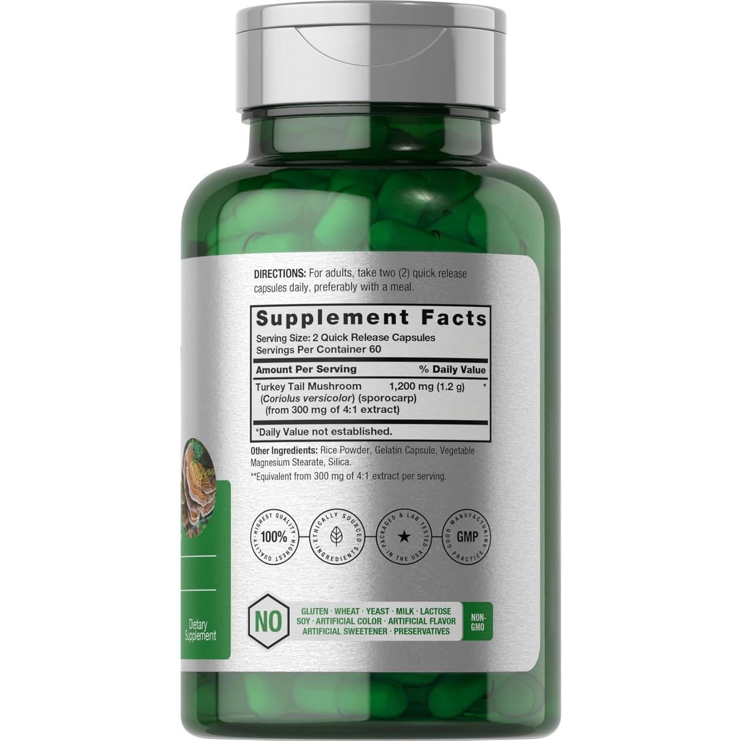 Cápsulas de Hongo Cola de Pavo Horbäach 1200mg 120 Unidades