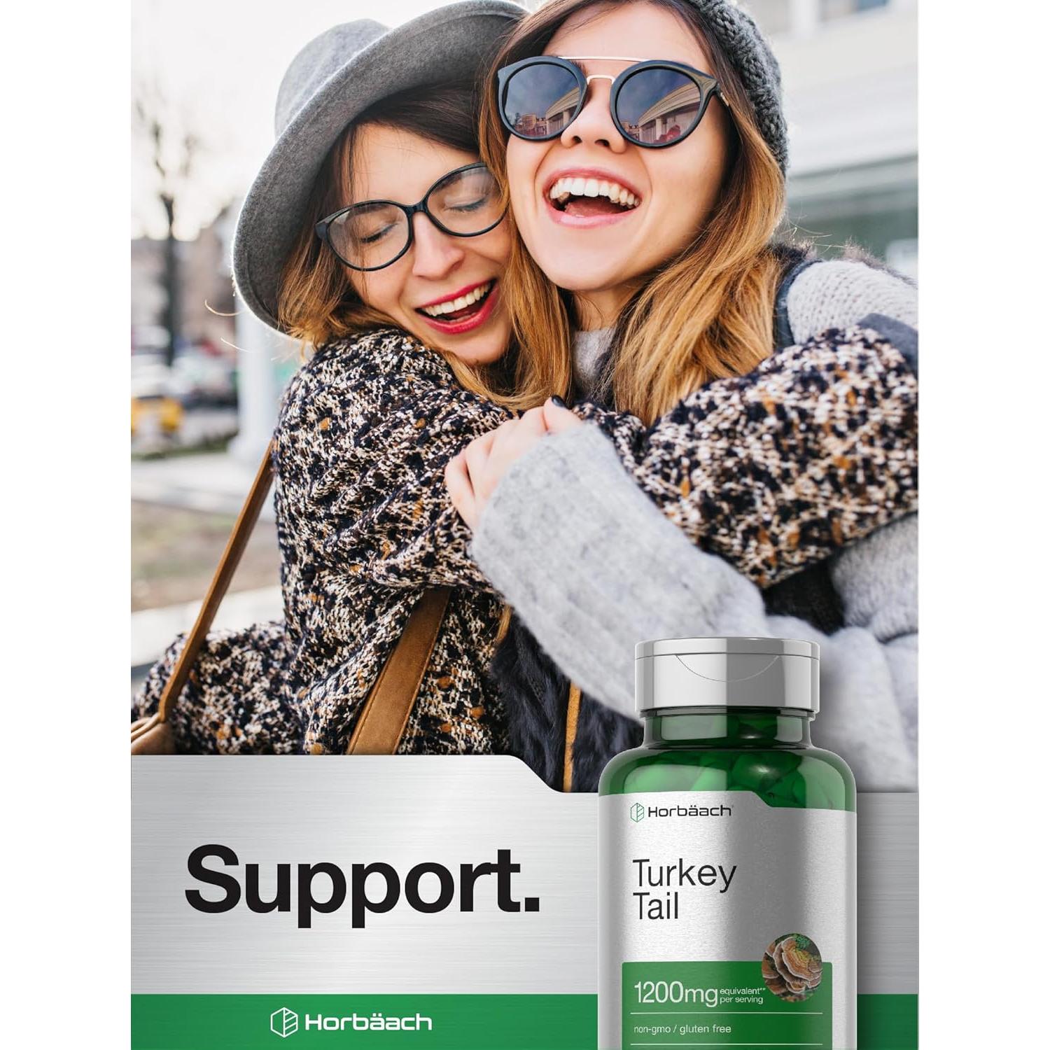 Cápsulas de Hongo Cola de Pavo Horbäach 1200mg 120 Unidades