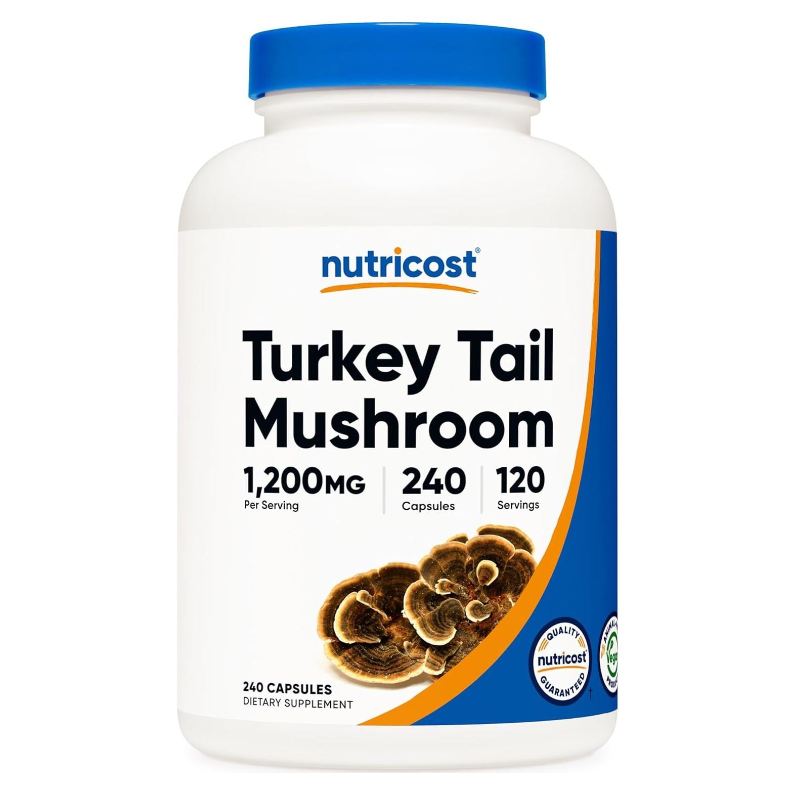Cápsulas de Hongo Cola de Pavo Nutricost 1200mg - 240 Veggie