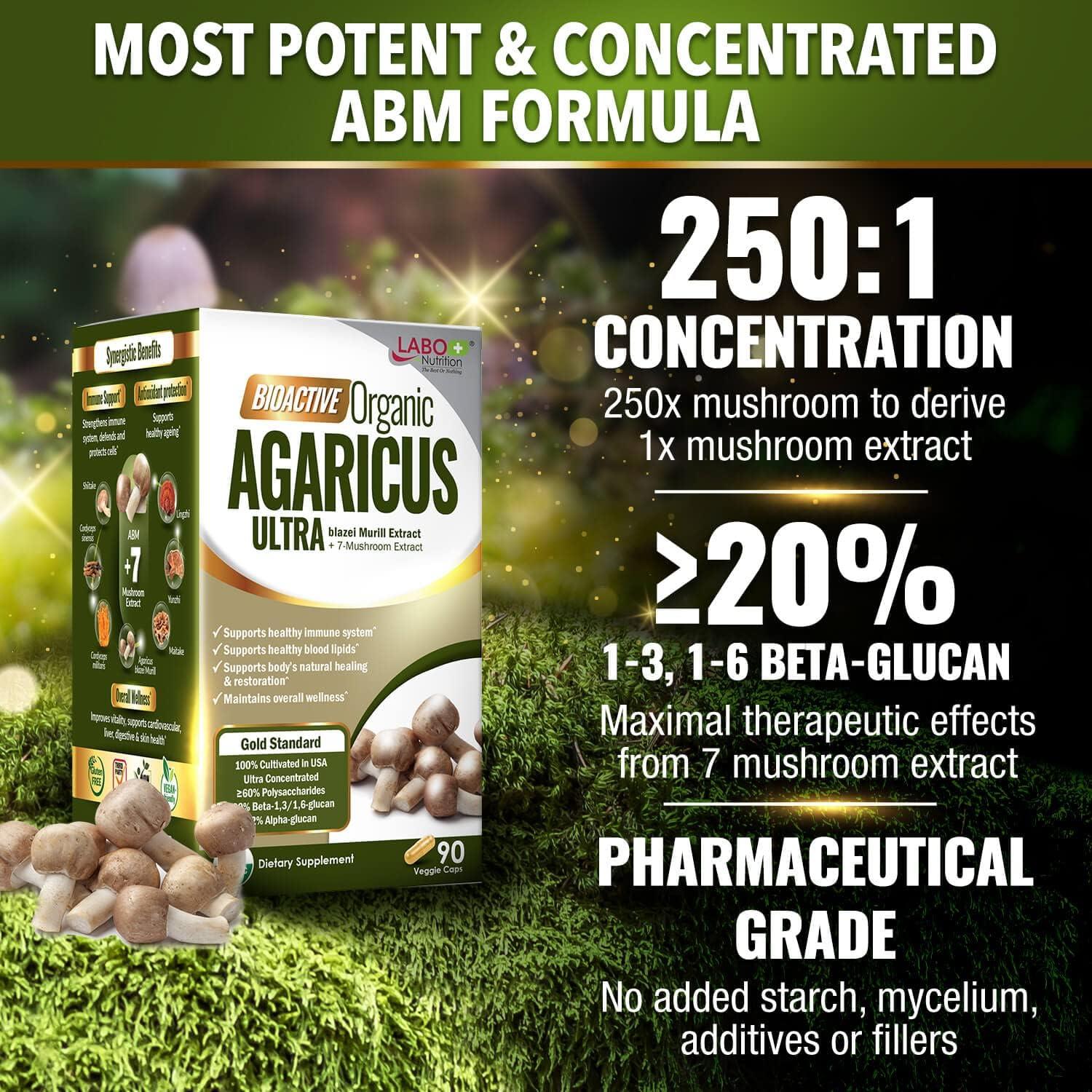 Suplemento Orgánico de Setas LABO Nutrition - 7 Extractos Inmunológicos