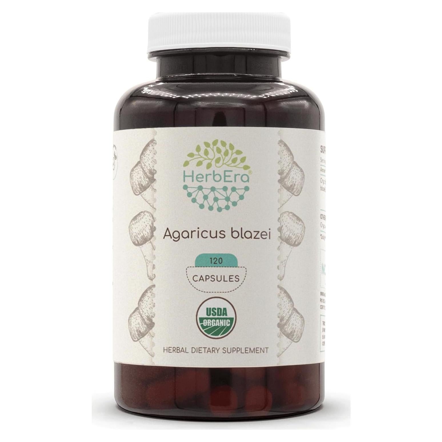 Suplemento Herbal Orgánico HerbEra Agaricus Blazei 120 Cápsulas