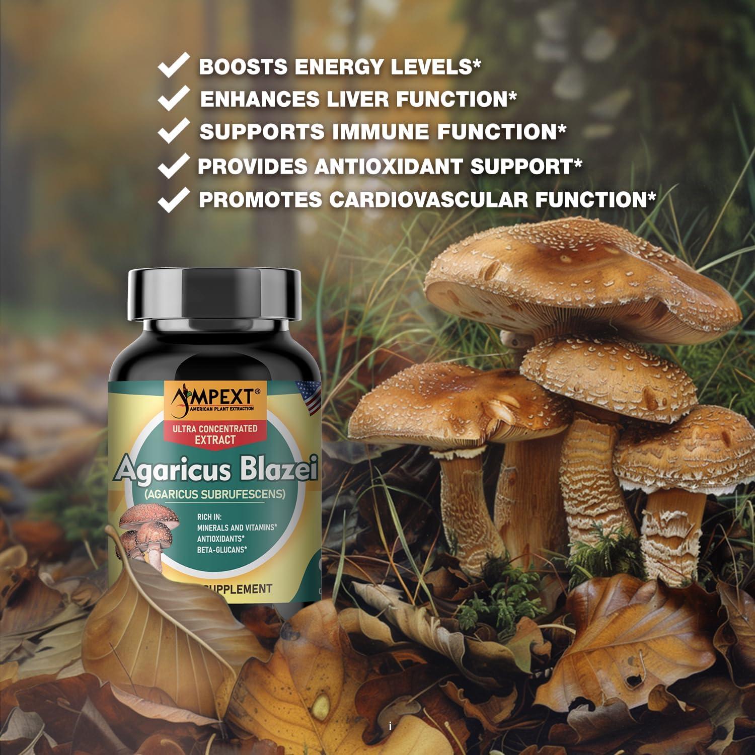 Extracto de Hongo Agaricus Blazei AMPEXT - 90 Cápsulas Inmunidad