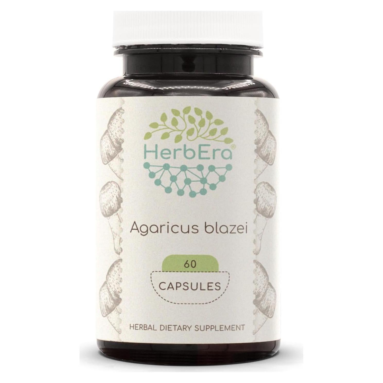 Cápsulas de Agaricus Blazei HerbEra 60 Unidades 500 mg