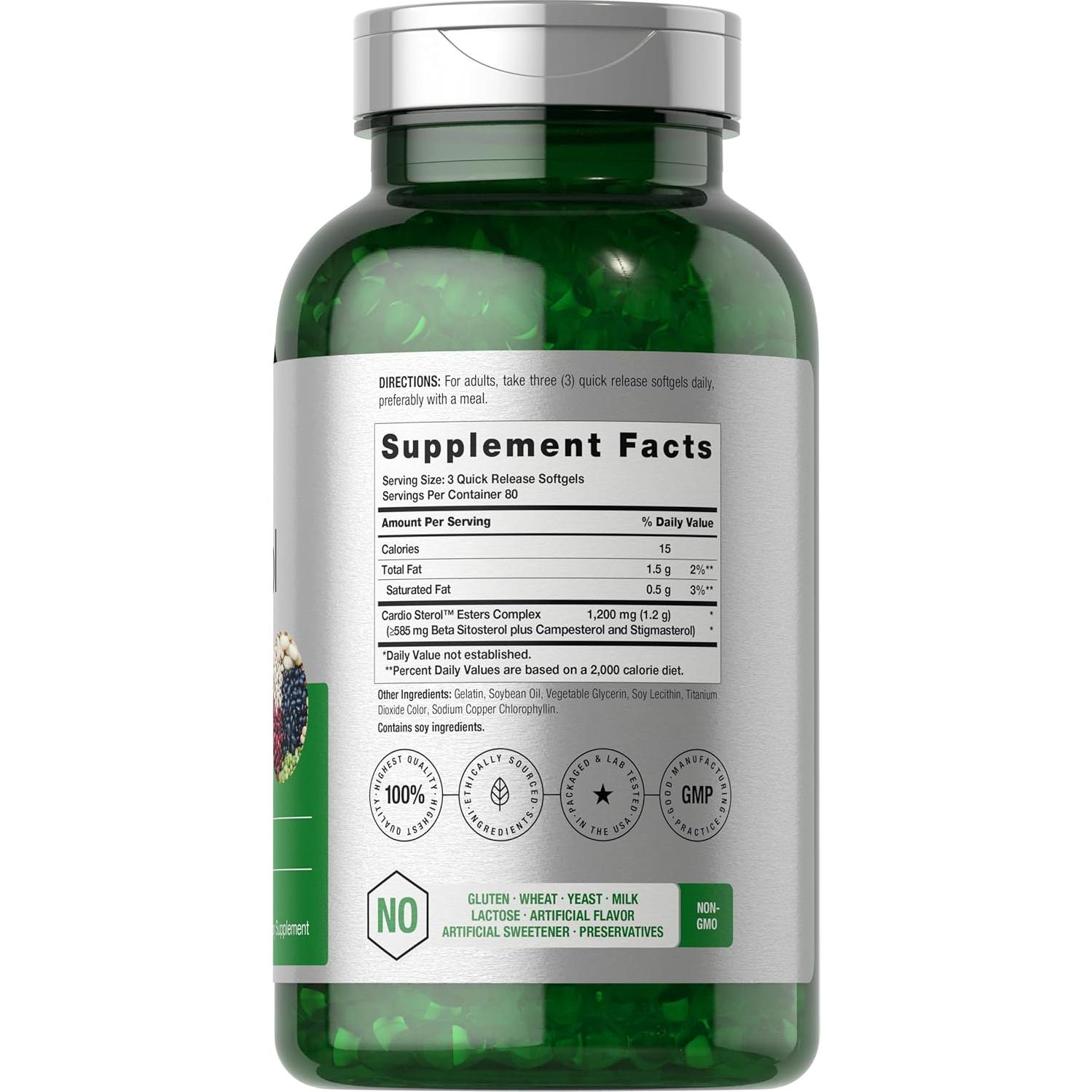 Beta Sitosterol 1200mg Horbäach | 240 Cápsulas Blandas | Suplemento Natural