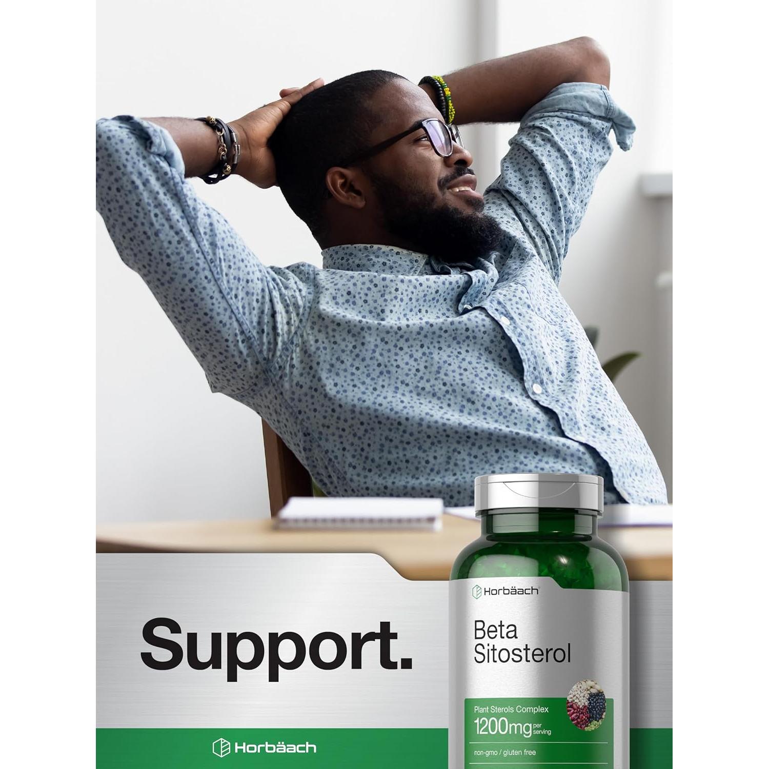 Beta Sitosterol 1200mg Horbäach | 240 Cápsulas Blandas | Suplemento Natural