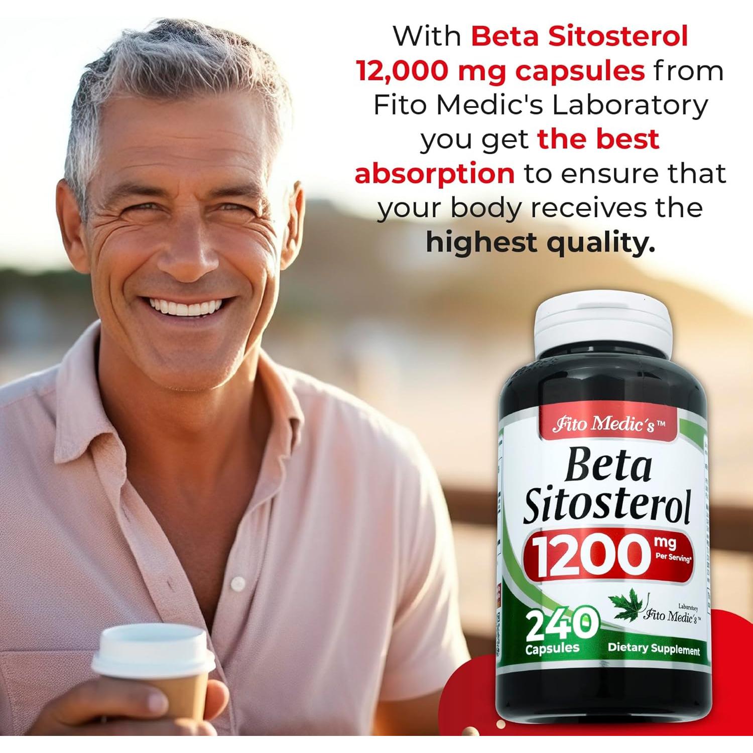 Suplemento Beta Sitosterol FITO MEDIC'S Lab 240 Cápsulas 1200mg