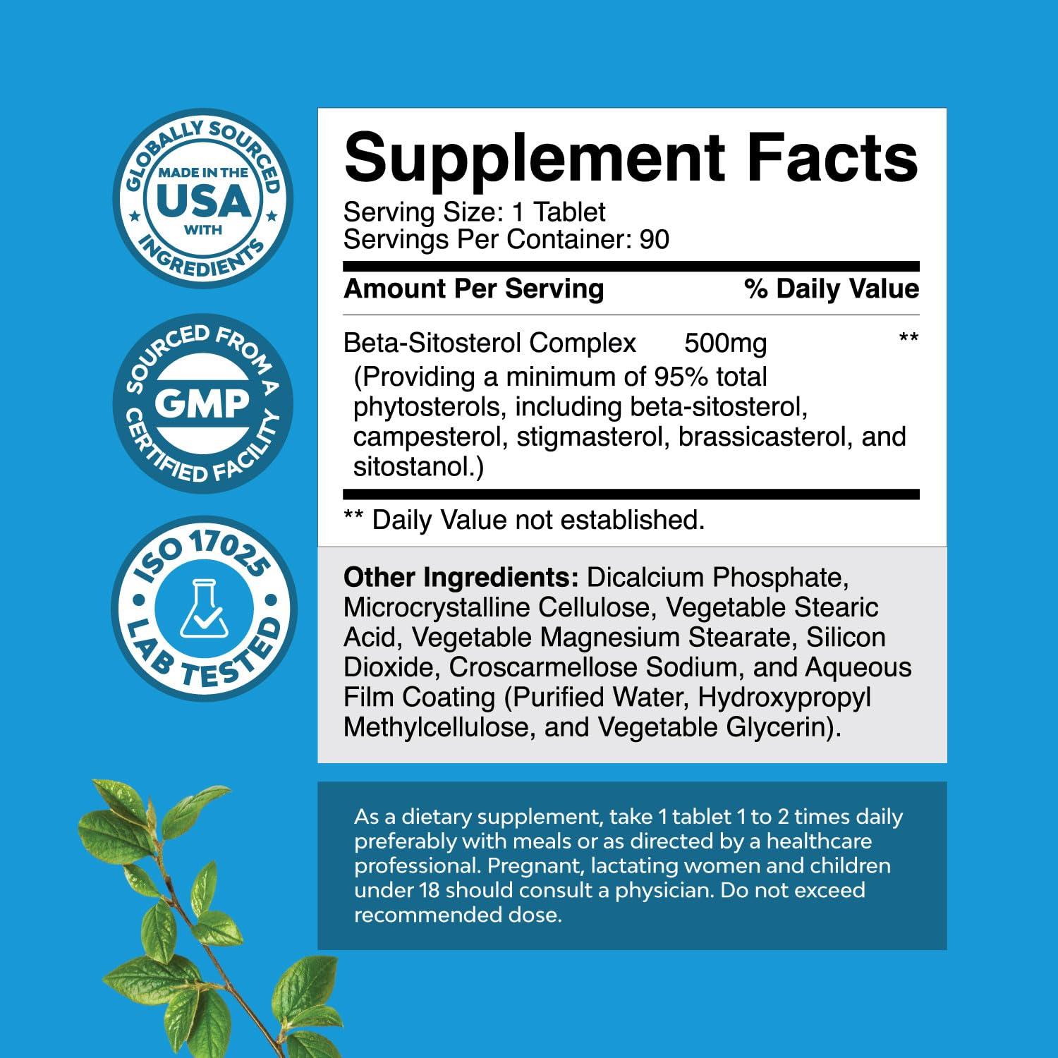 Suplemento Prostático Natures Craft Beta Sitosterol 500mg - 90 Tabletas