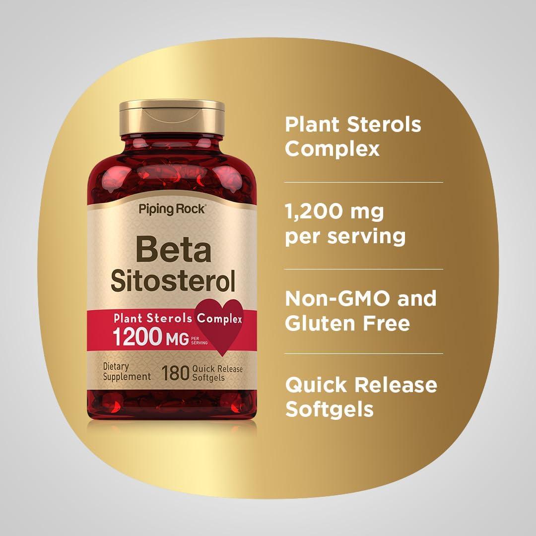 Suplemento Beta Sitosterol Piping Rock 1200 mg 180 Gelatinas