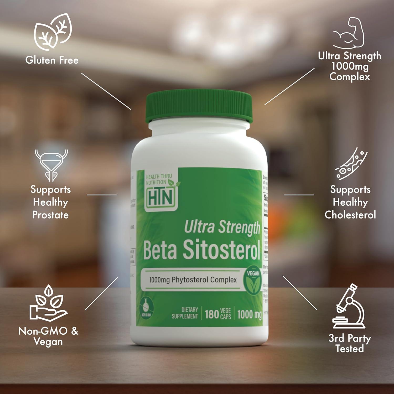 Beta Sitosterol Ultra Fuerte Health Thru Nutrition 1000mg 180 cápsulas