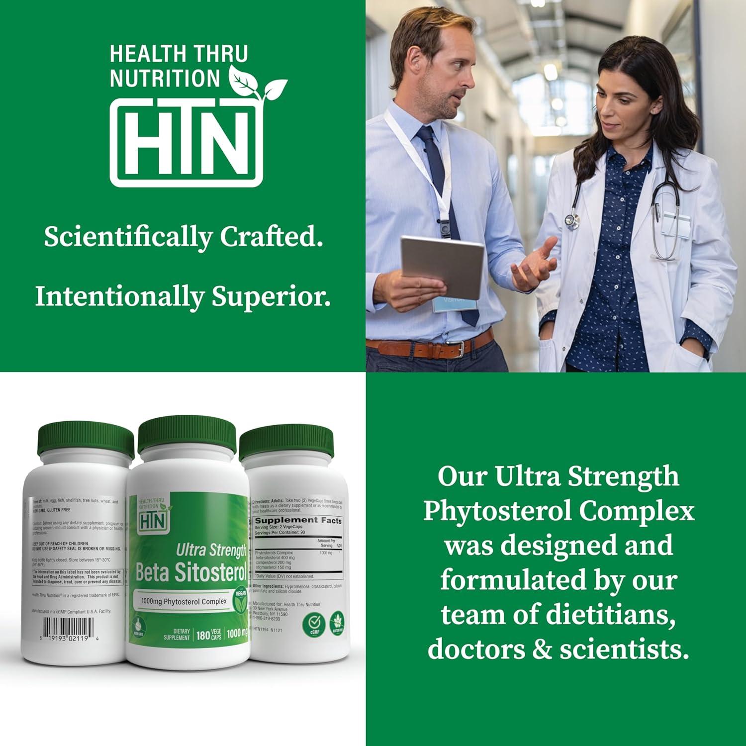 Beta Sitosterol Ultra Fuerte Health Thru Nutrition 1000mg 180 cápsulas