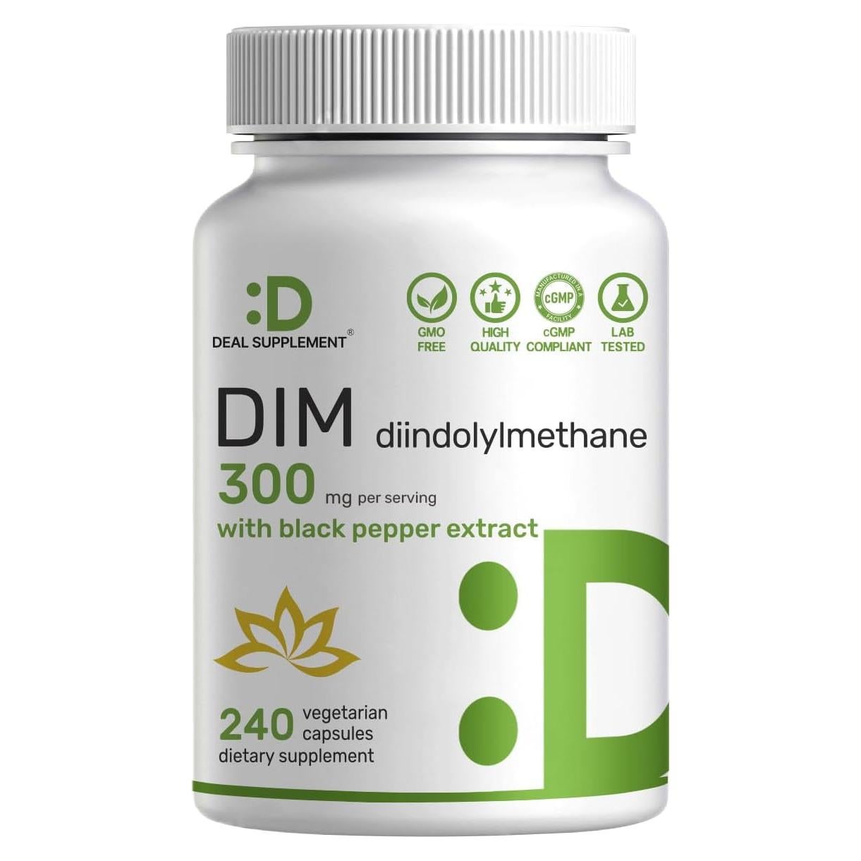 Suplemento DIM 300mg 240 Cápsulas - Equilibrio de Estrógeno