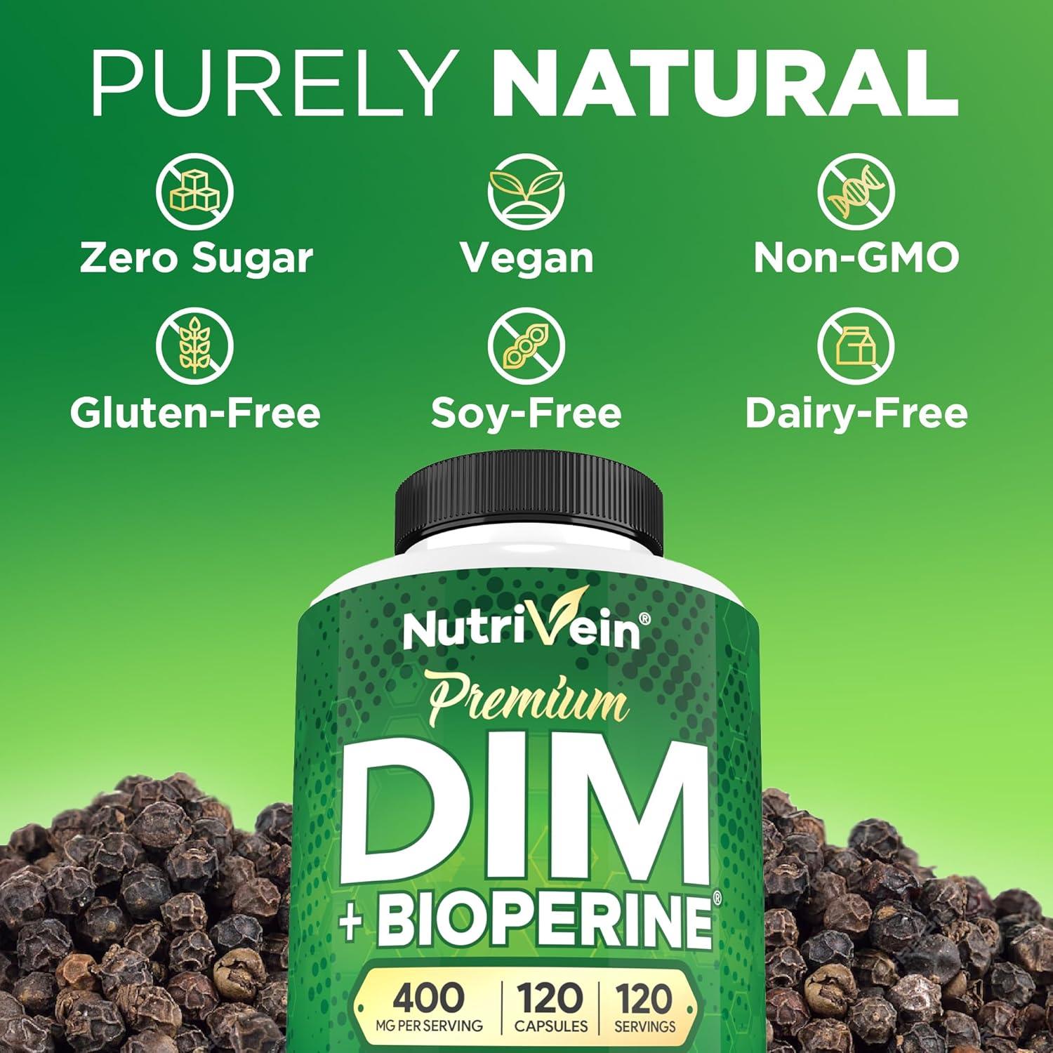Suplemento DIM Nutrivein 400 mg - 120 Cápsulas Veganas