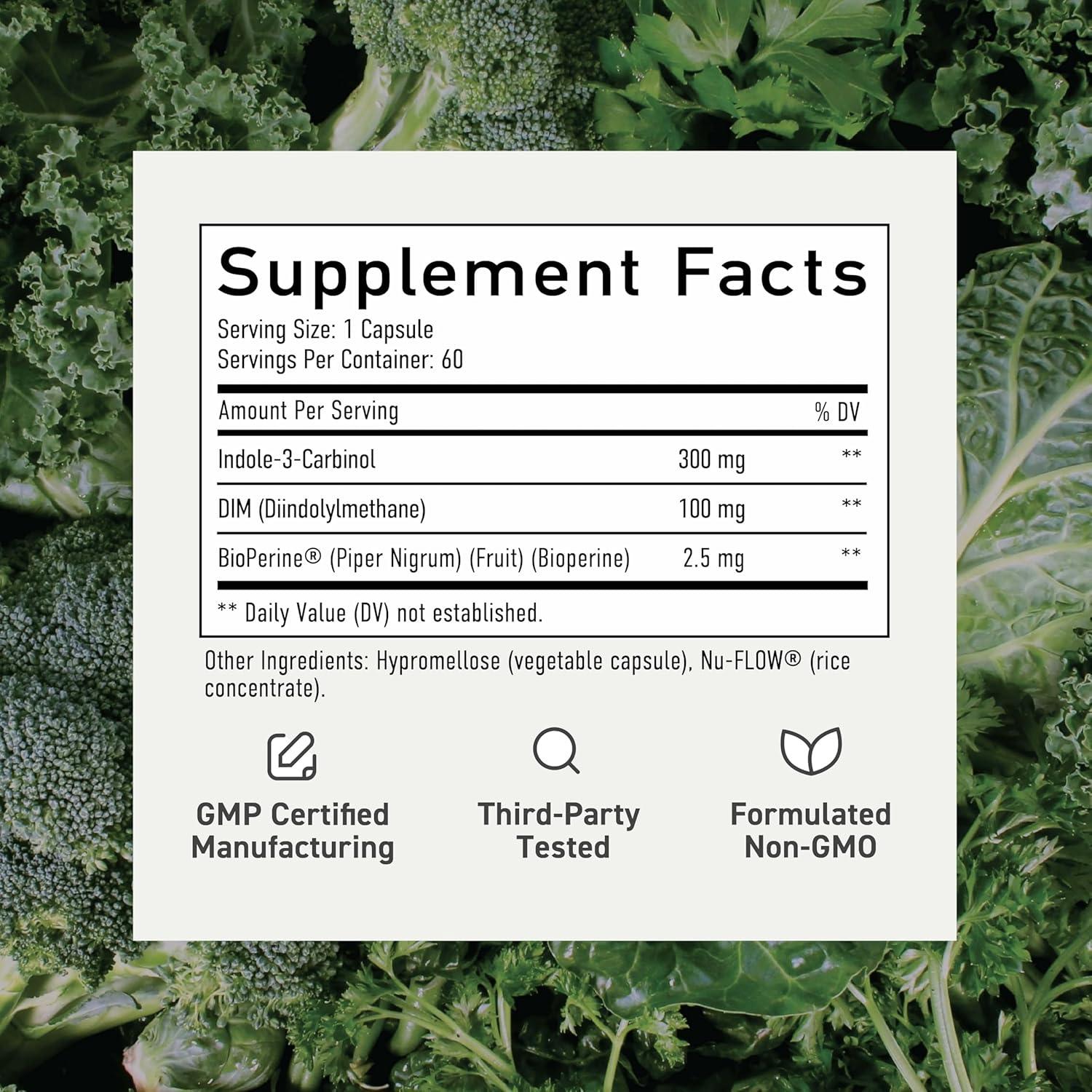 Suplemento DIM & Indole 3 Carbinol SMNutrition 60 Cápsulas